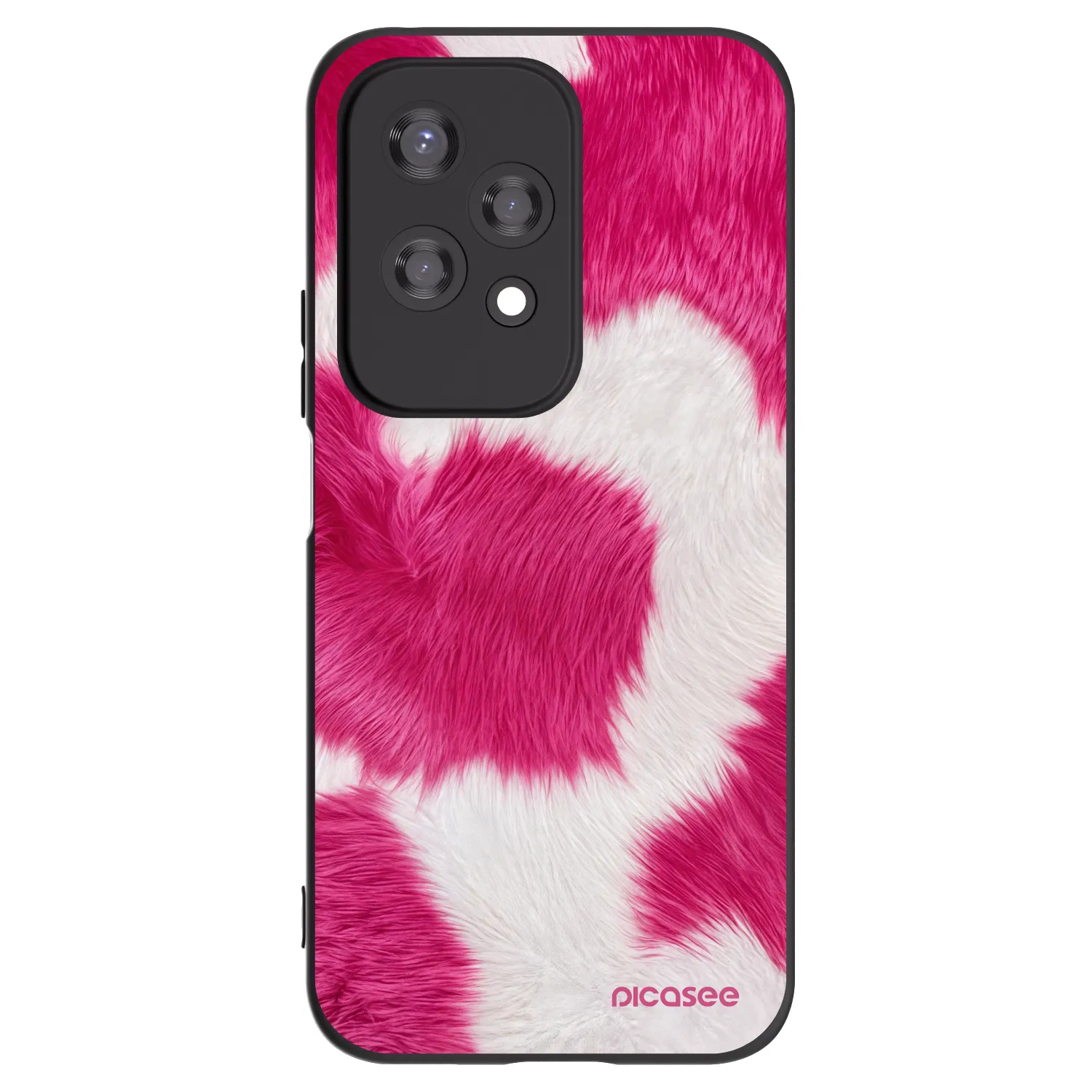 Picasee Honor 200 Lite Hülle - Schwarzes Silikon - Pink Moo