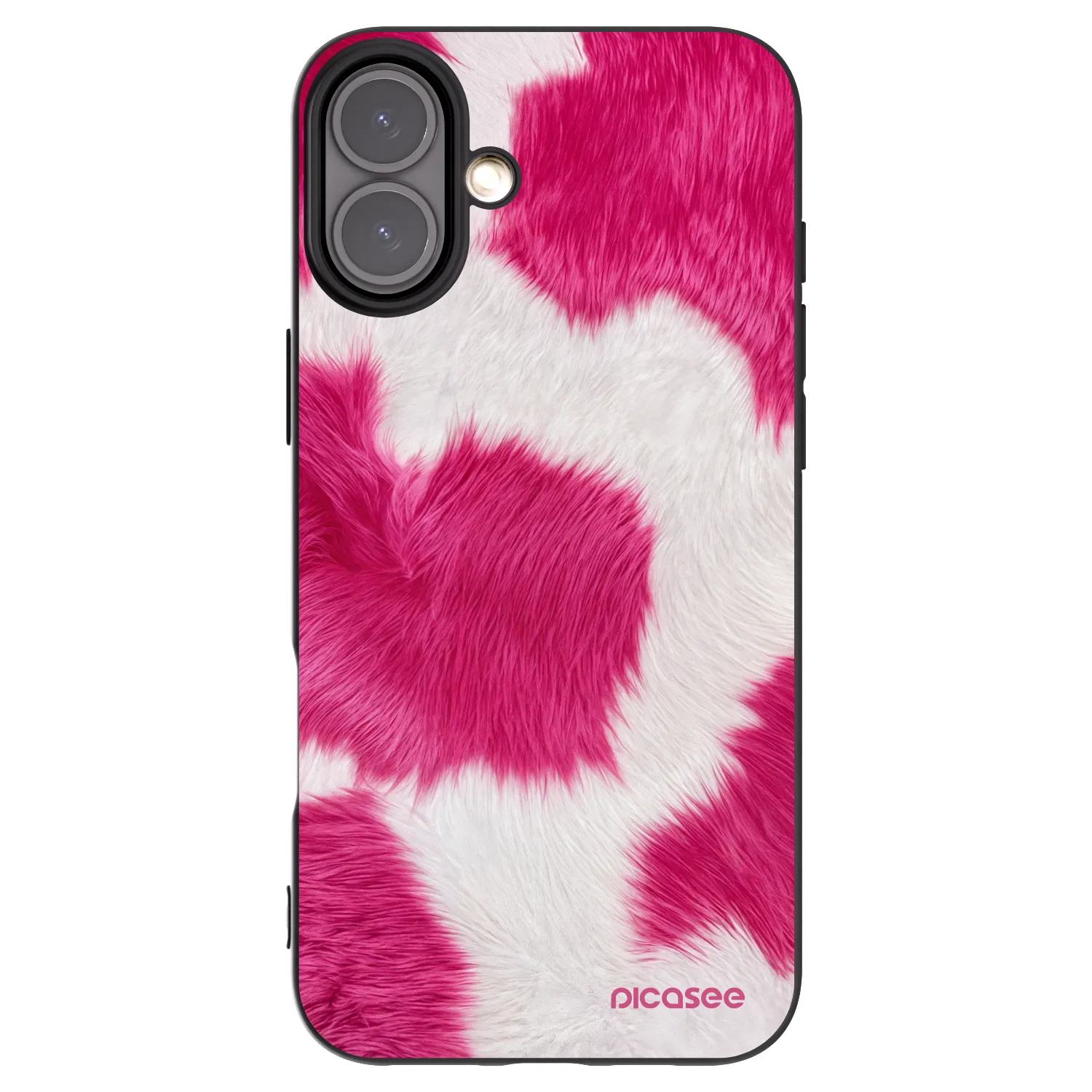 Picasee Apple iPhone 16 Plus Hülle - Schwarzes Silikon - Pink Moo