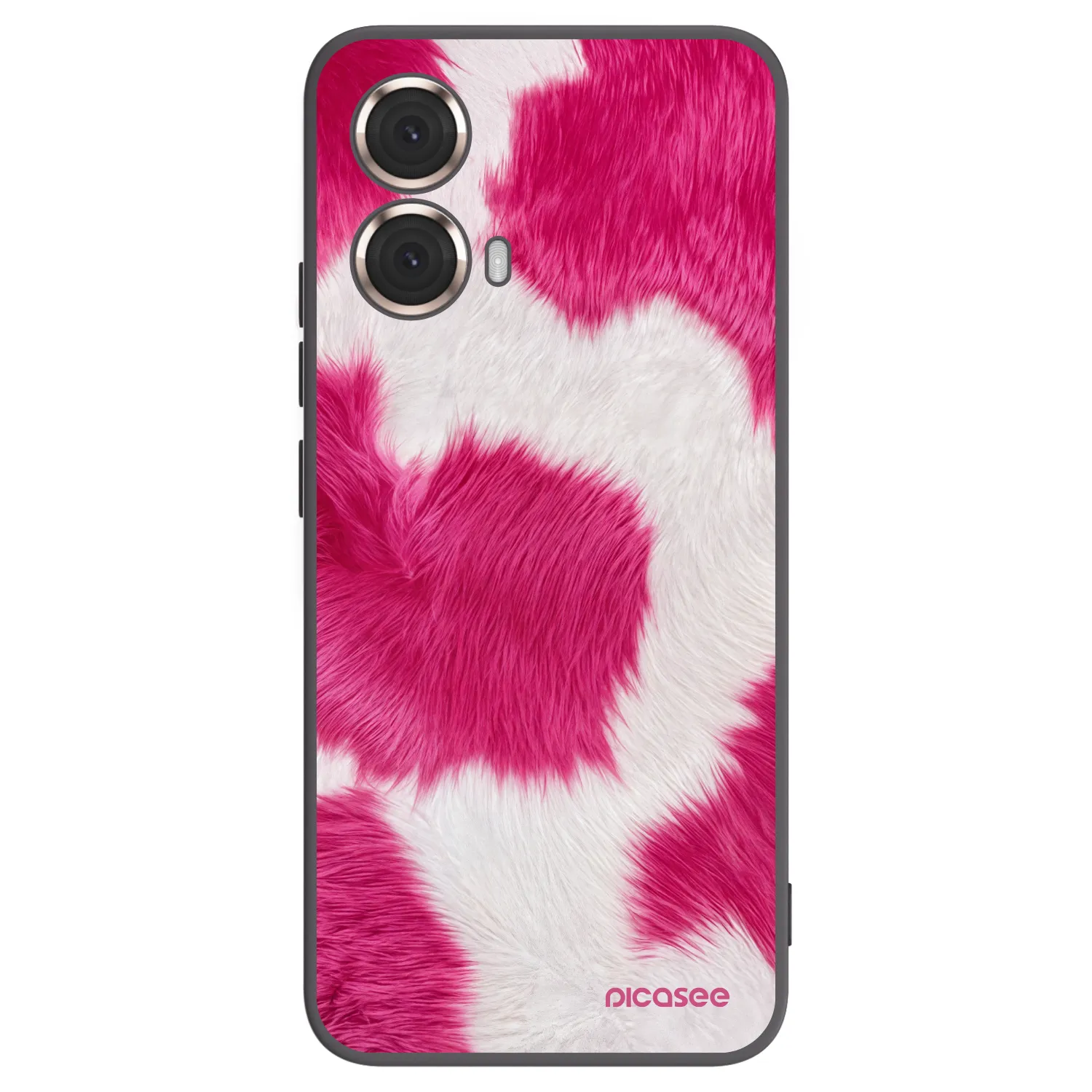 Picasee Motorola Moto G85 Hülle - Schwarzes Silikon - Pink Moo