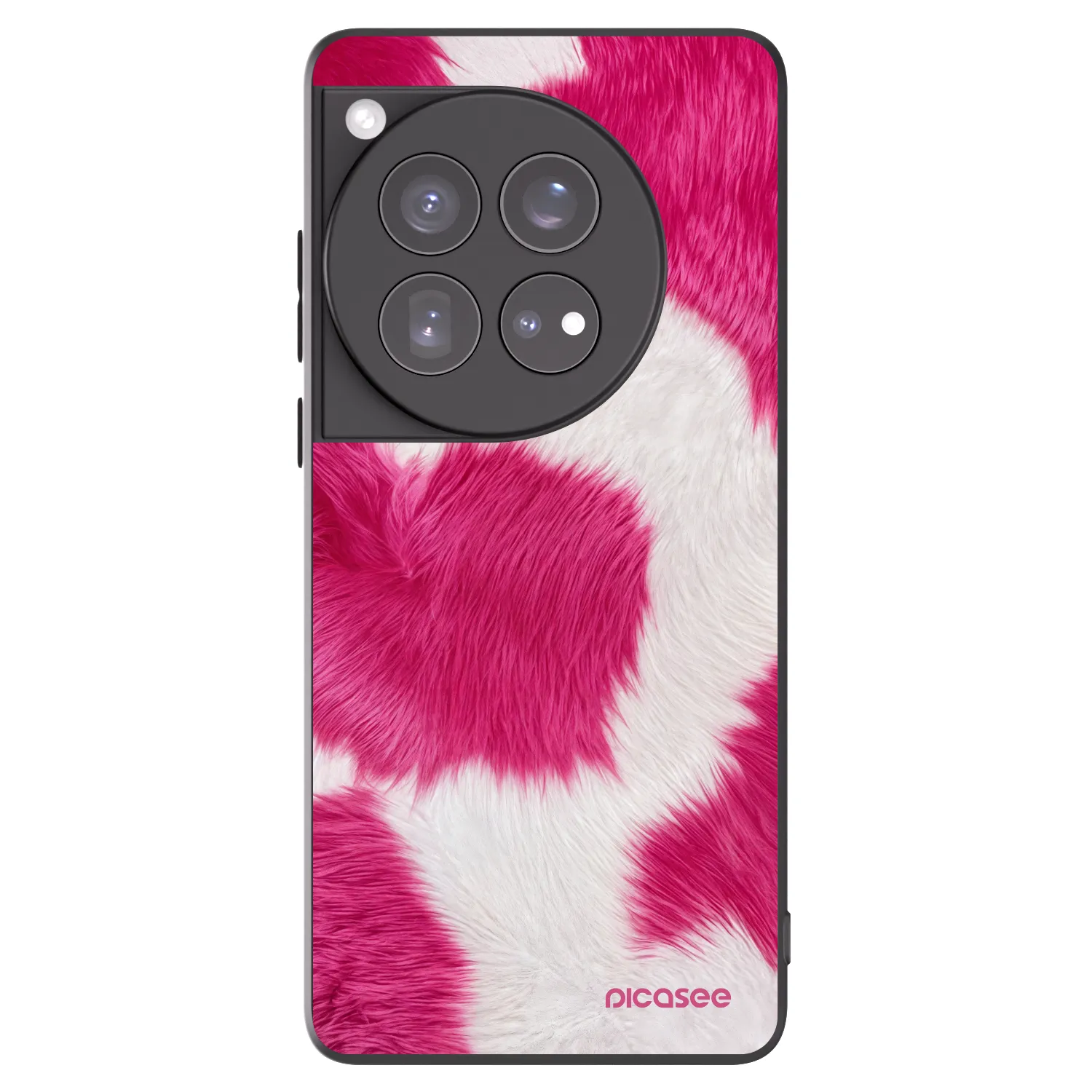Picasee OnePlus 12 5G Hülle - Schwarzes Silikon - Pink Moo