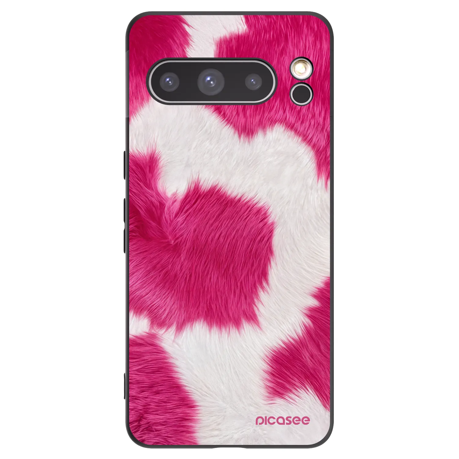 Picasee Google Pixel 8 Pro Hülle - Schwarzes Silikon - Pink Moo