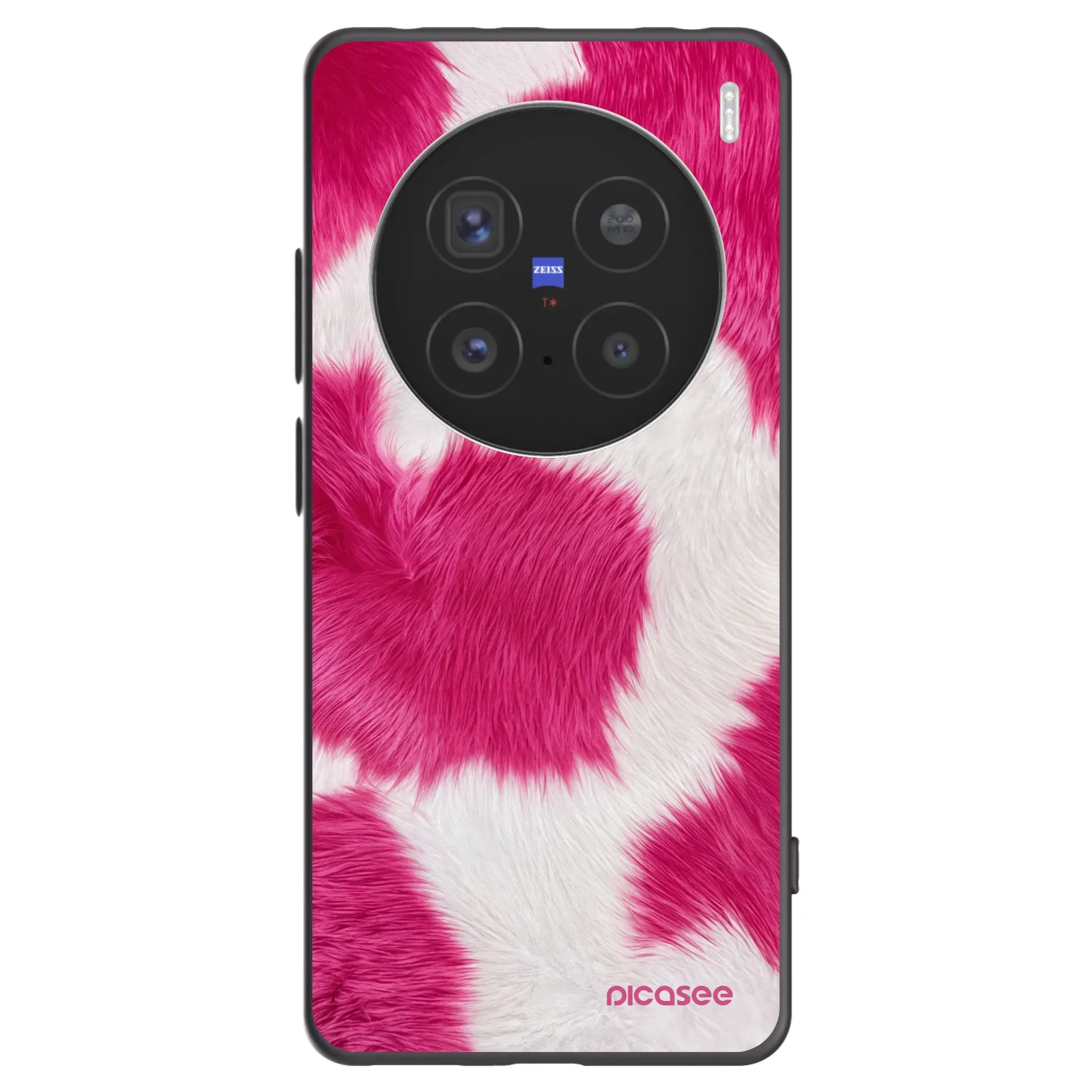 Picasee Vivo X200 Pro Hülle - Schwarzes Silikon - Pink Moo