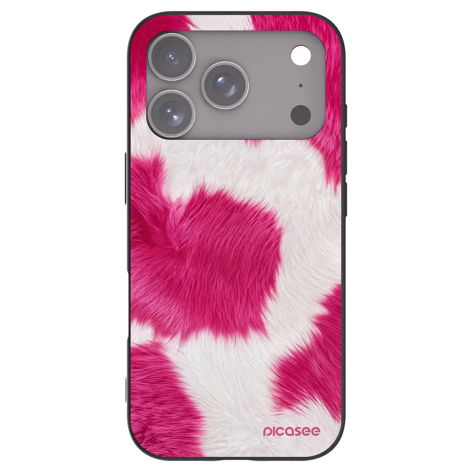 Picasee Apple iPhone 17 Pro Hülle - Schwarzes Silikon - Pink Moo