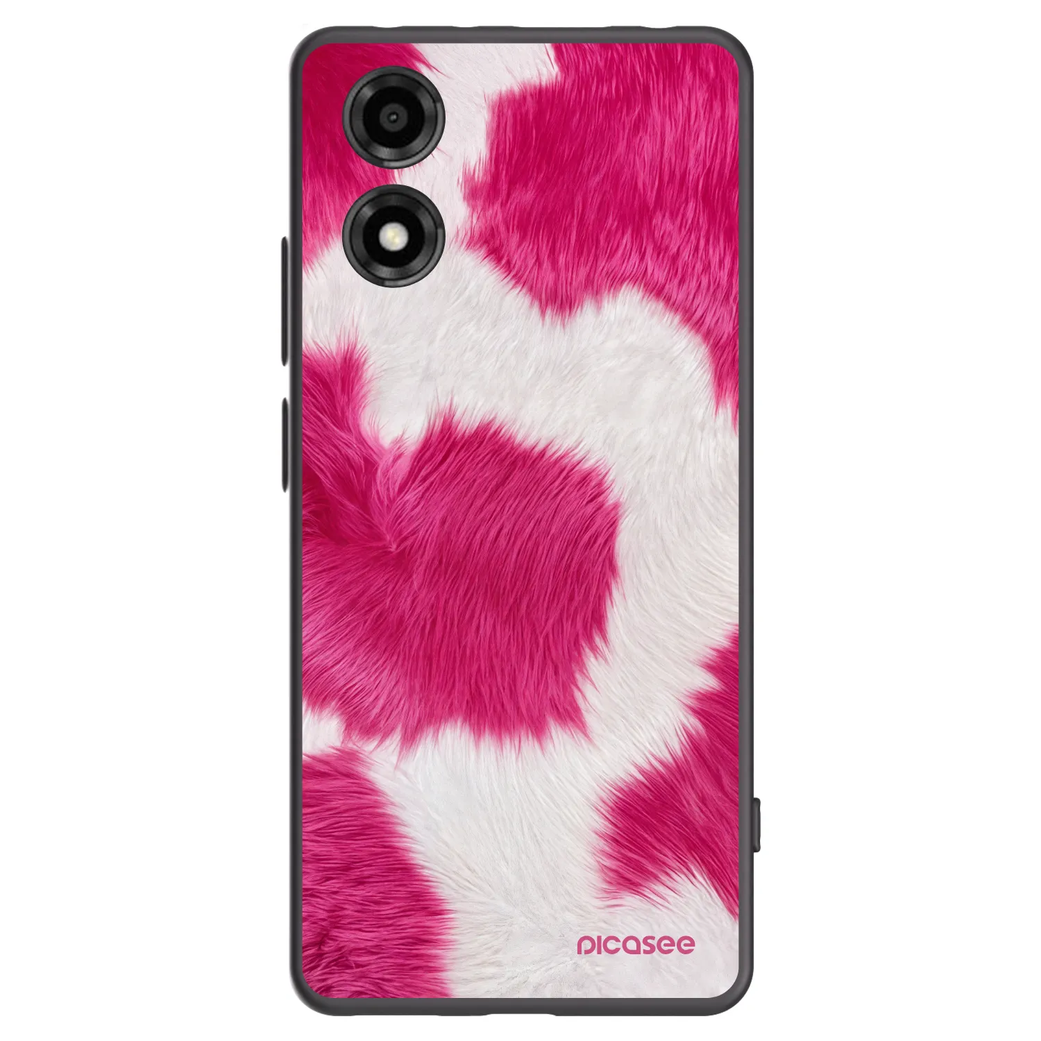 Picasee Motorola Moto E14 Hülle - Schwarzes Silikon - Pink Moo