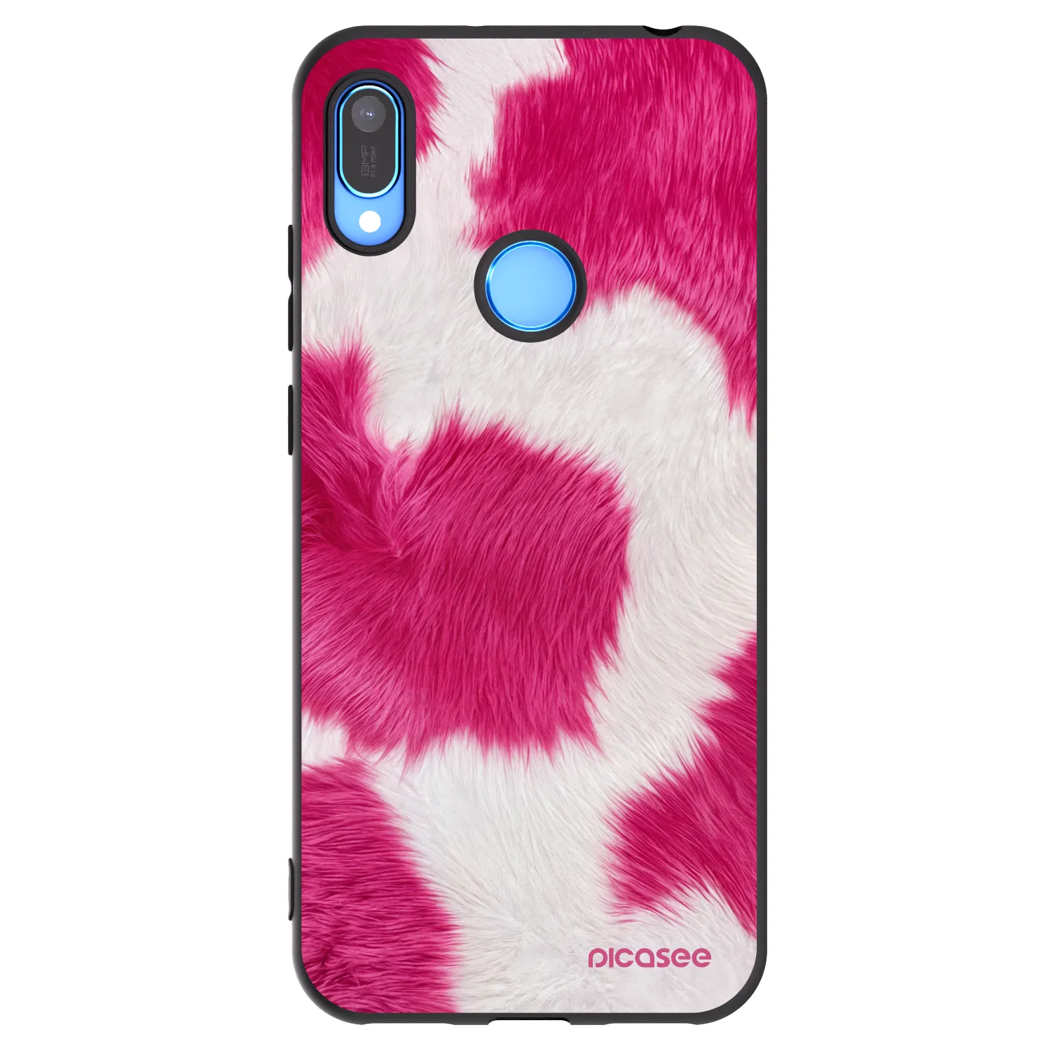 Picasee Huawei Y6 2019 Hülle - Schwarzes Silikon - Pink Moo