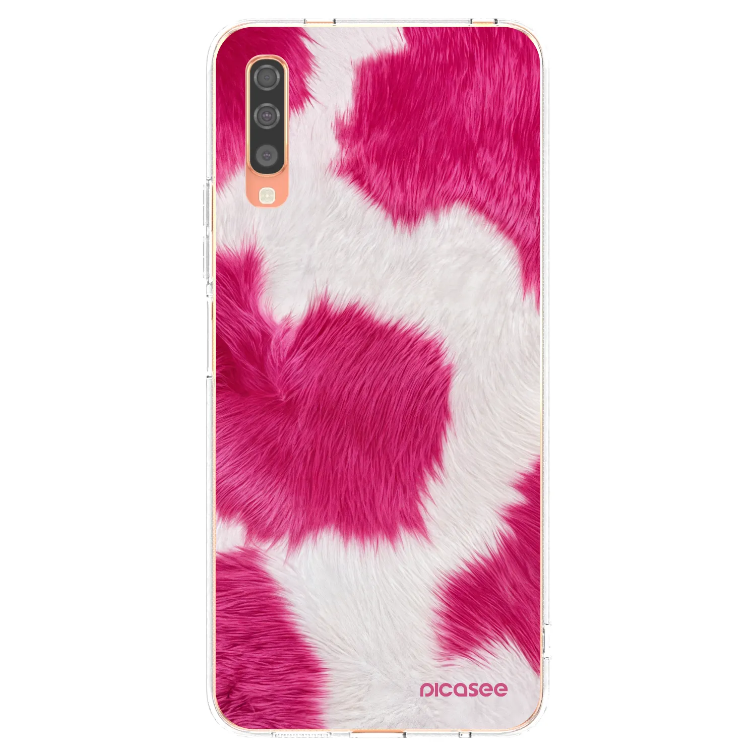 Picasee Samsung Galaxy A70 A705F Hülle - Transparentes Silikon - Pink Moo