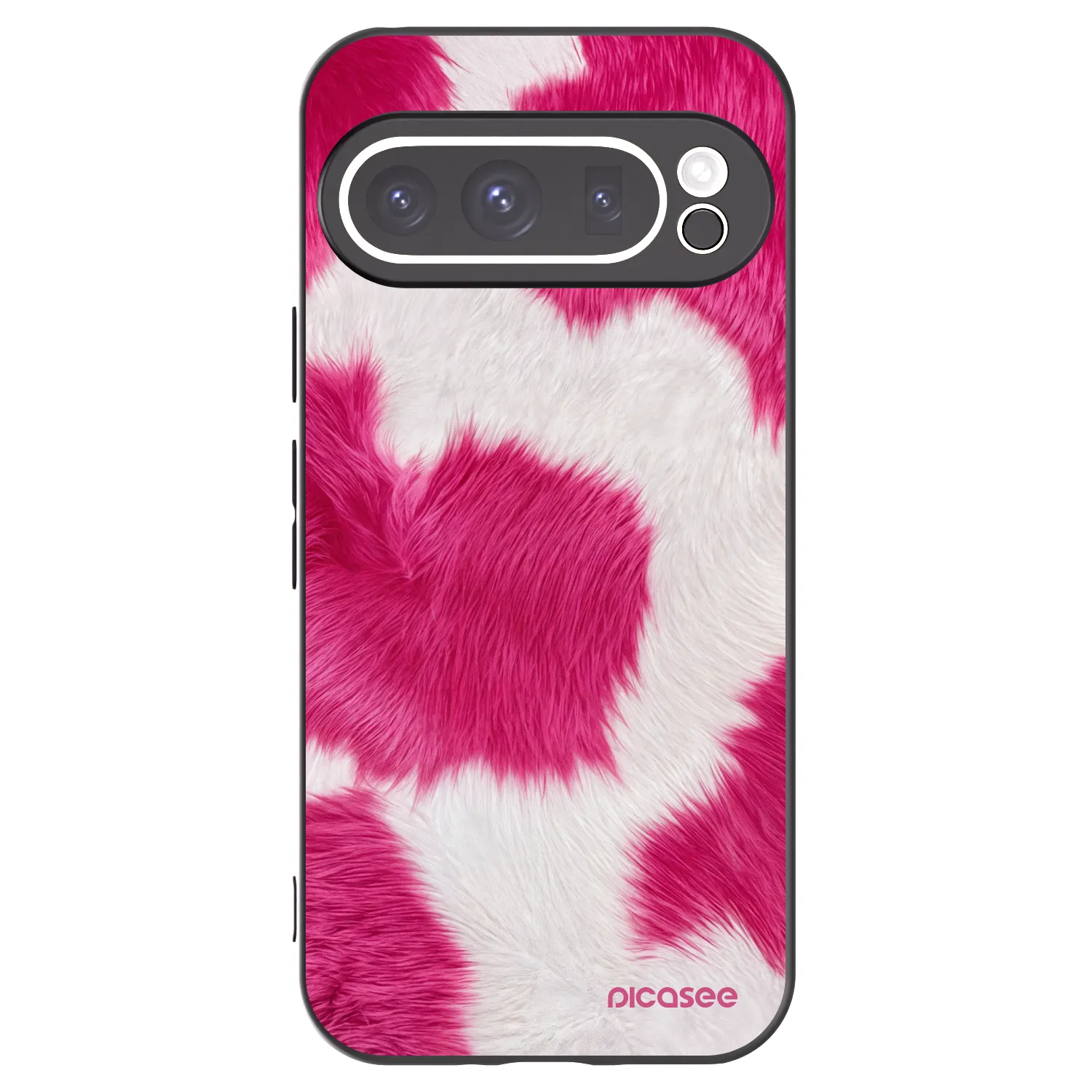 Picasee Google Pixel 9 Pro XL Hülle - Schwarzes Silikon - Pink Moo