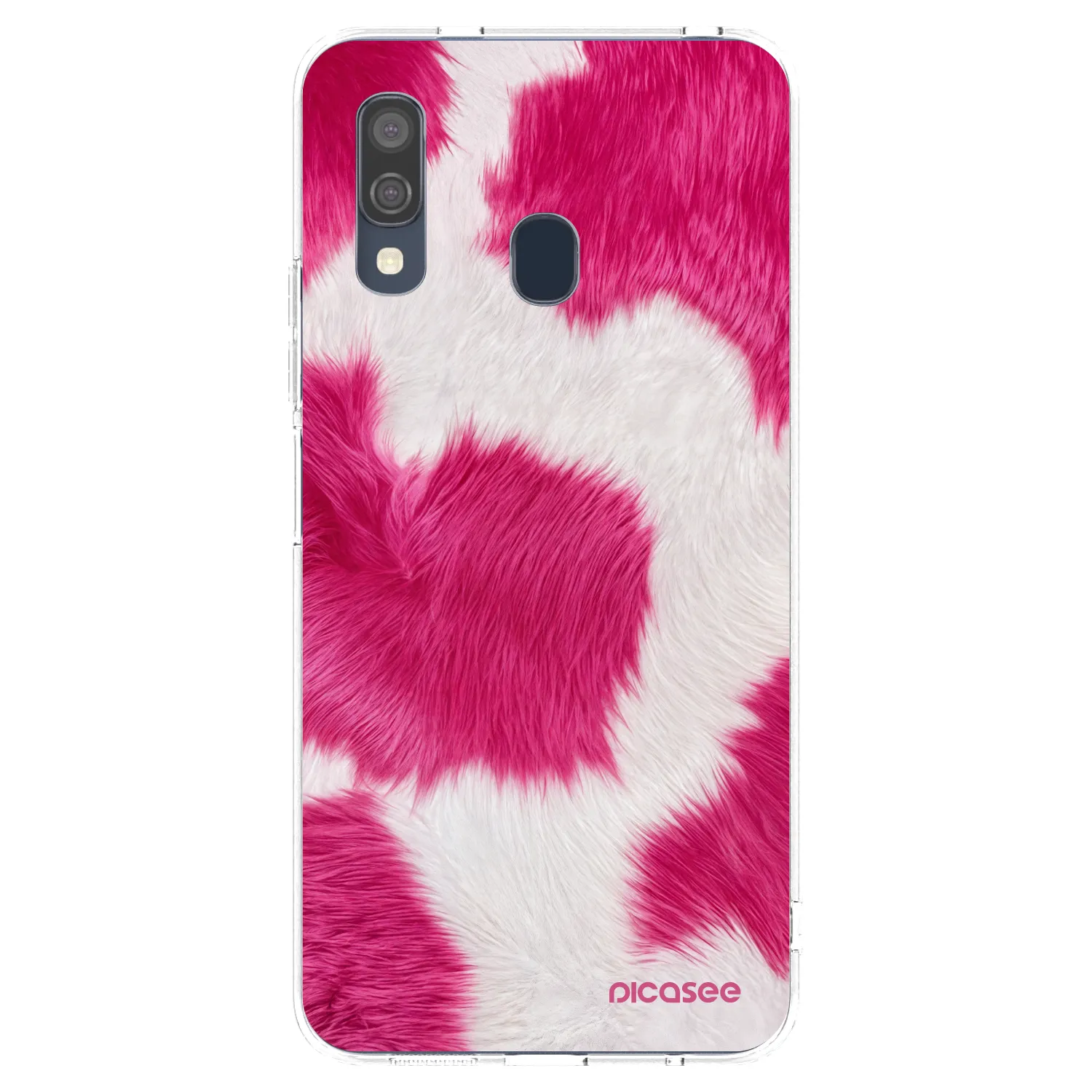 Picasee Samsung Galaxy A40 A405F Hülle - Transparentes Silikon - Pink Moo