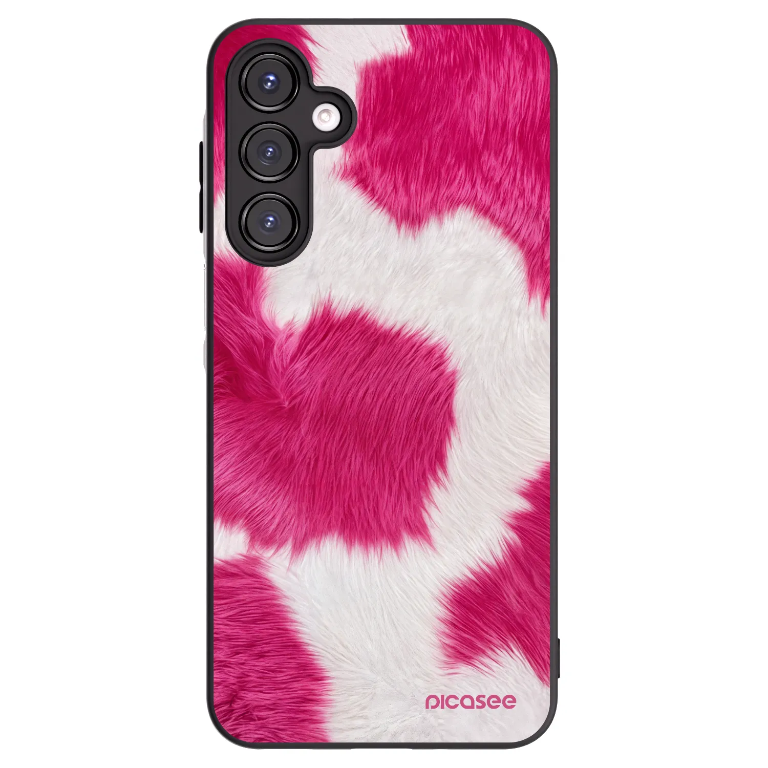 Picasee Samsung Galaxy A16 4G Hülle - Schwarzes Silikon - Pink Moo