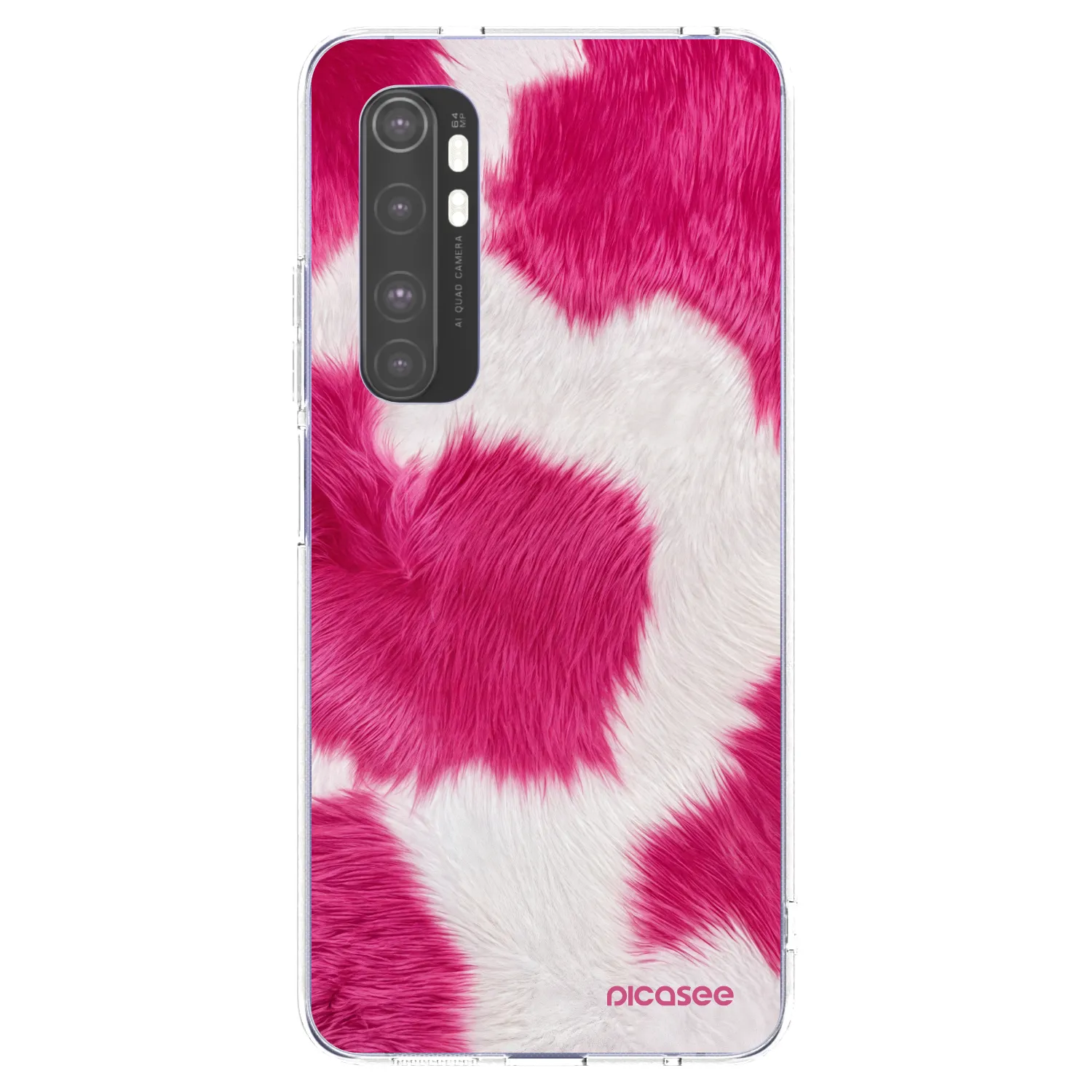 Picasee Xiaomi Mi Note 10 Lite Hülle - Transparentes Silikon - Pink Moo