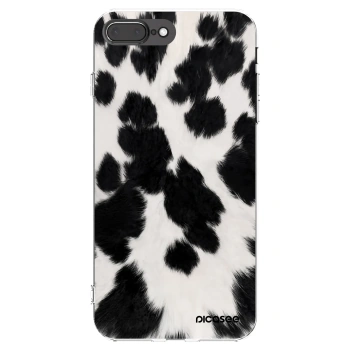 Picasee Apple iPhone 8 Plus Hülle - Transparentes Silikon - Black Moo