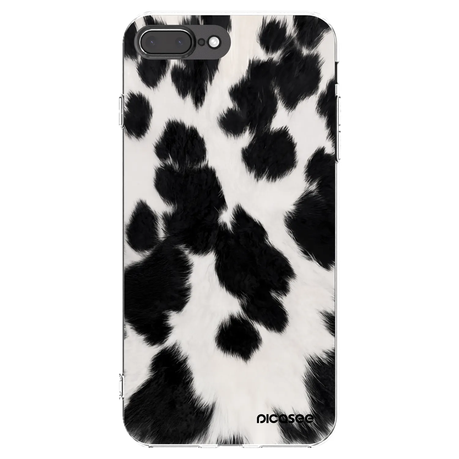 Picasee Apple iPhone 7 Plus Hülle - Transparentes Silikon - Black Moo