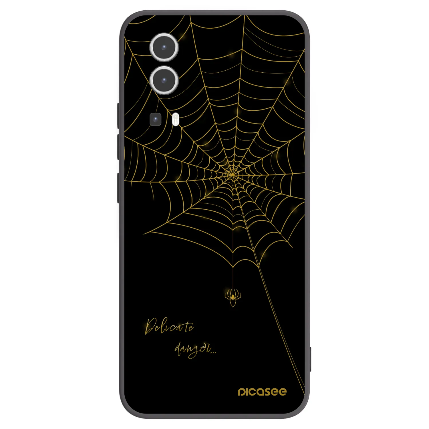 Picasee Vivo Y72 5G Hülle - Schwarzes Silikon - Delicate danger