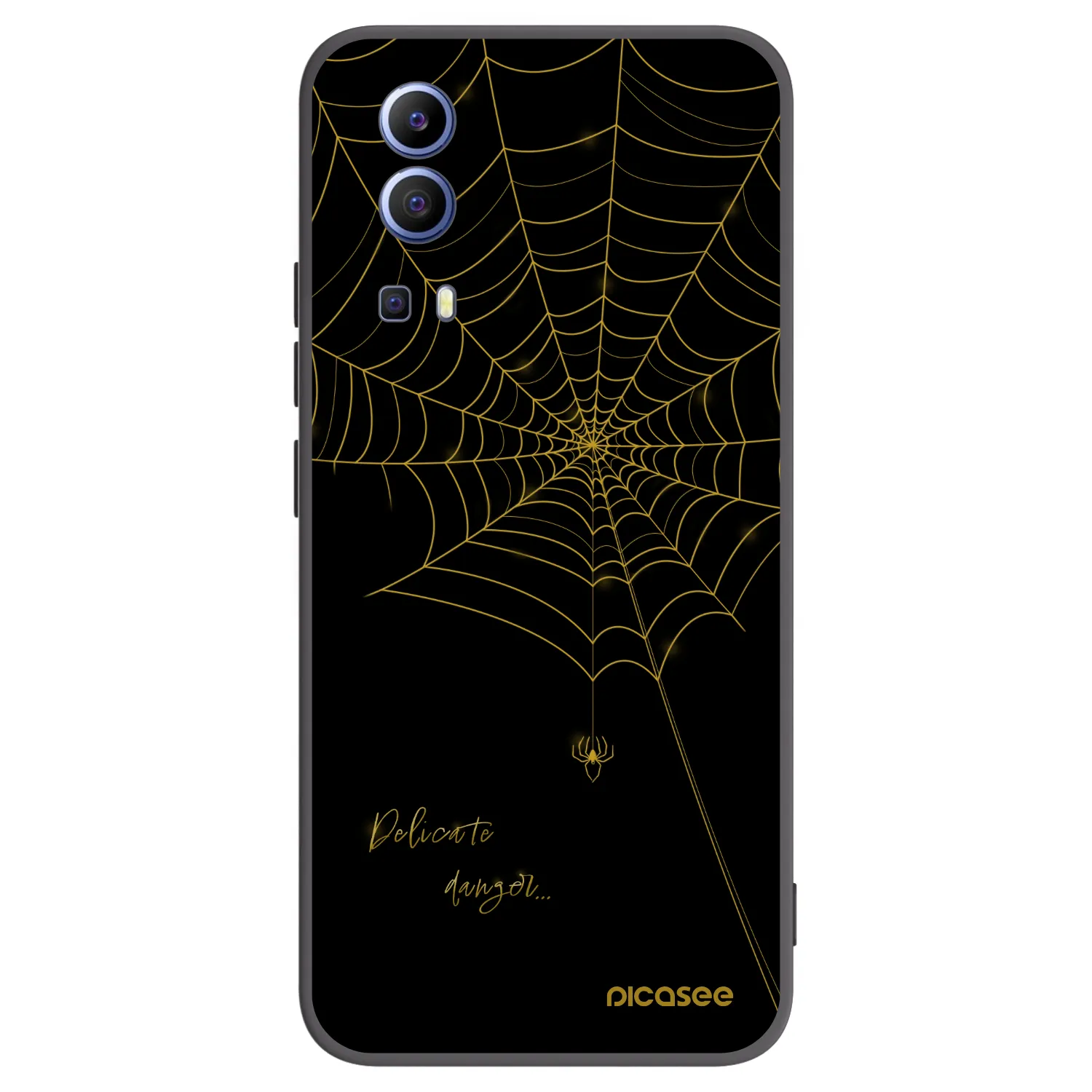 Picasee Vivo Y52 5G Hülle - Schwarzes Silikon - Delicate danger
