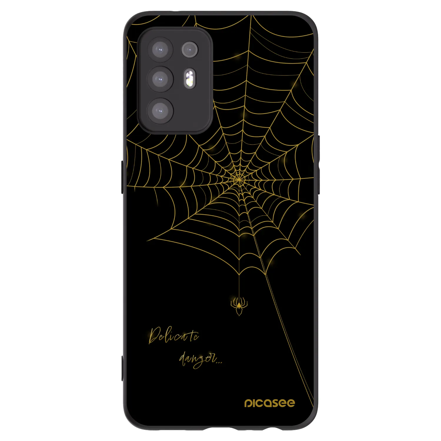 Picasee OPPO A94 5G Hülle - Schwarzes Silikon - Delicate danger