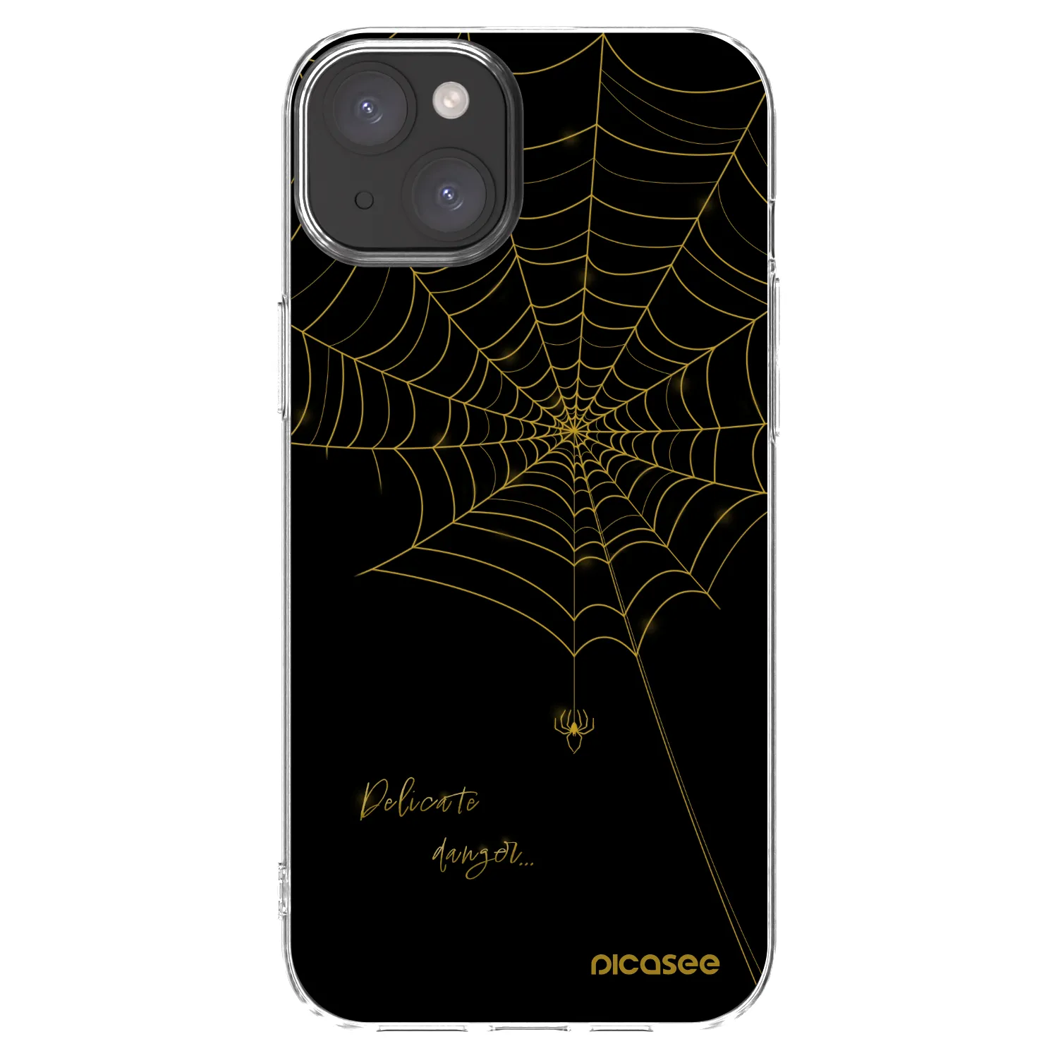 Picasee Apple iPhone 15 Plus Hülle - Transparentes Silikon - Delicate danger