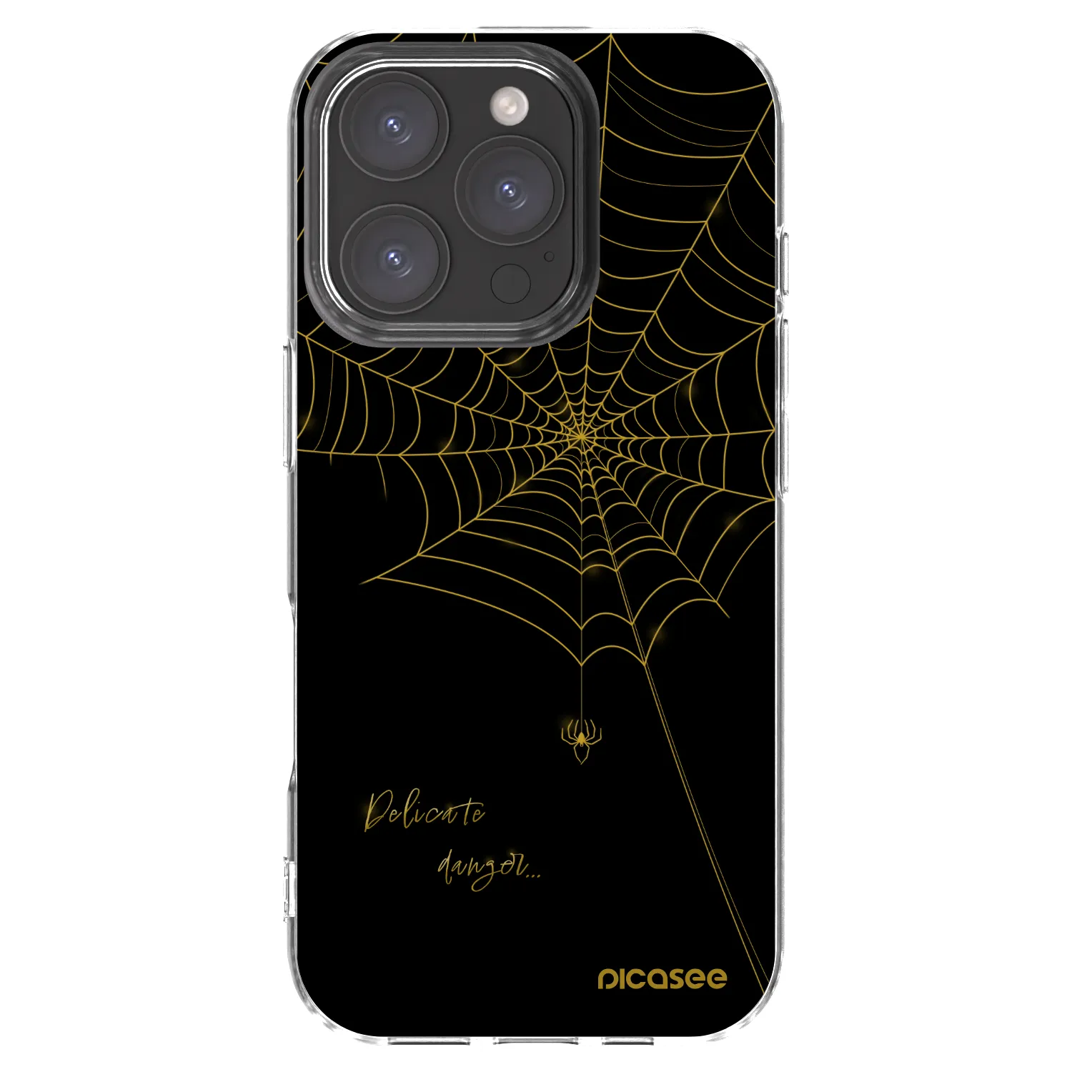 Picasee Apple iPhone 16 Pro Hülle - Transparentes Silikon - Delicate danger