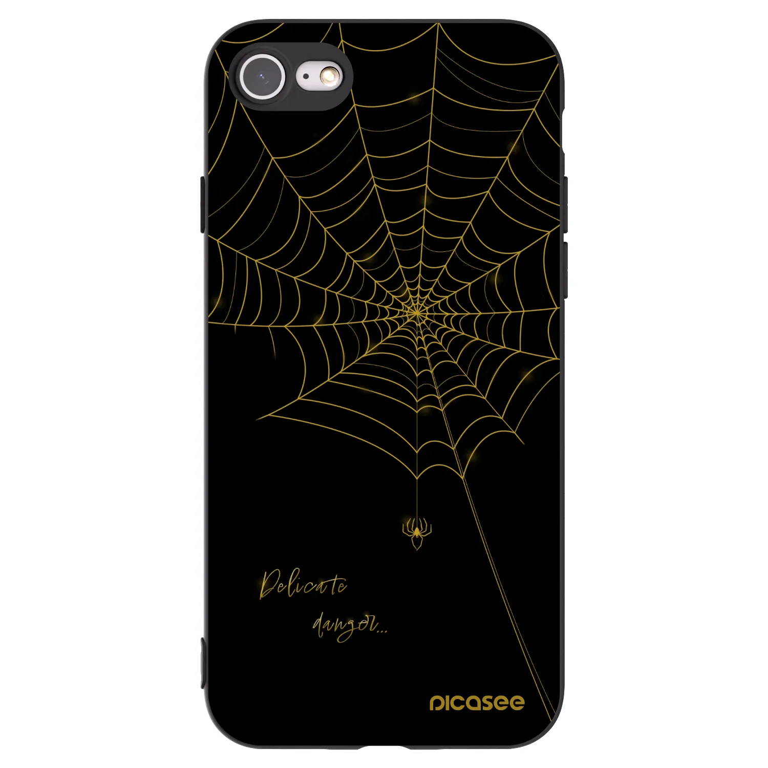 Picasee Apple iPhone 8 Hülle - Schwarzes Silikon - Delicate danger