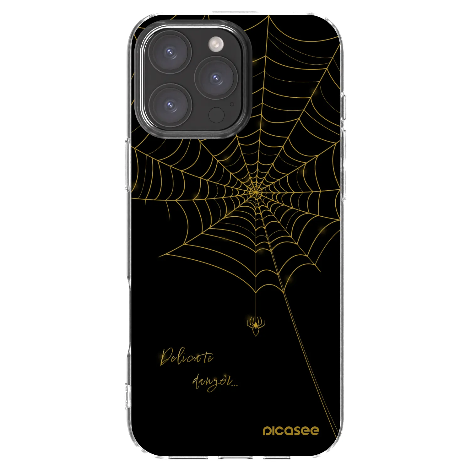 Picasee Apple iPhone 16 Pro Max Hülle - Transparentes Silikon - Delicate danger