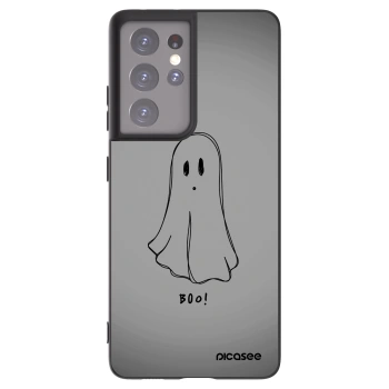 Picasee Samsung Galaxy S21 Ultra 5G G998B Hülle - Schwarzes Silikon - Ghost