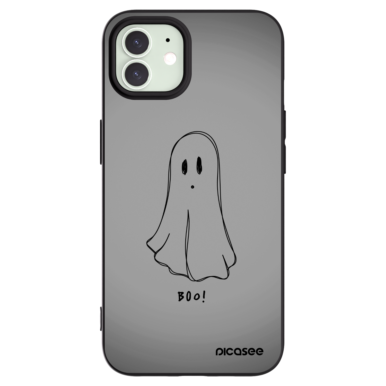 Picasee Apple iPhone 12 Pro Hülle - Schwarzes Silikon - Ghost