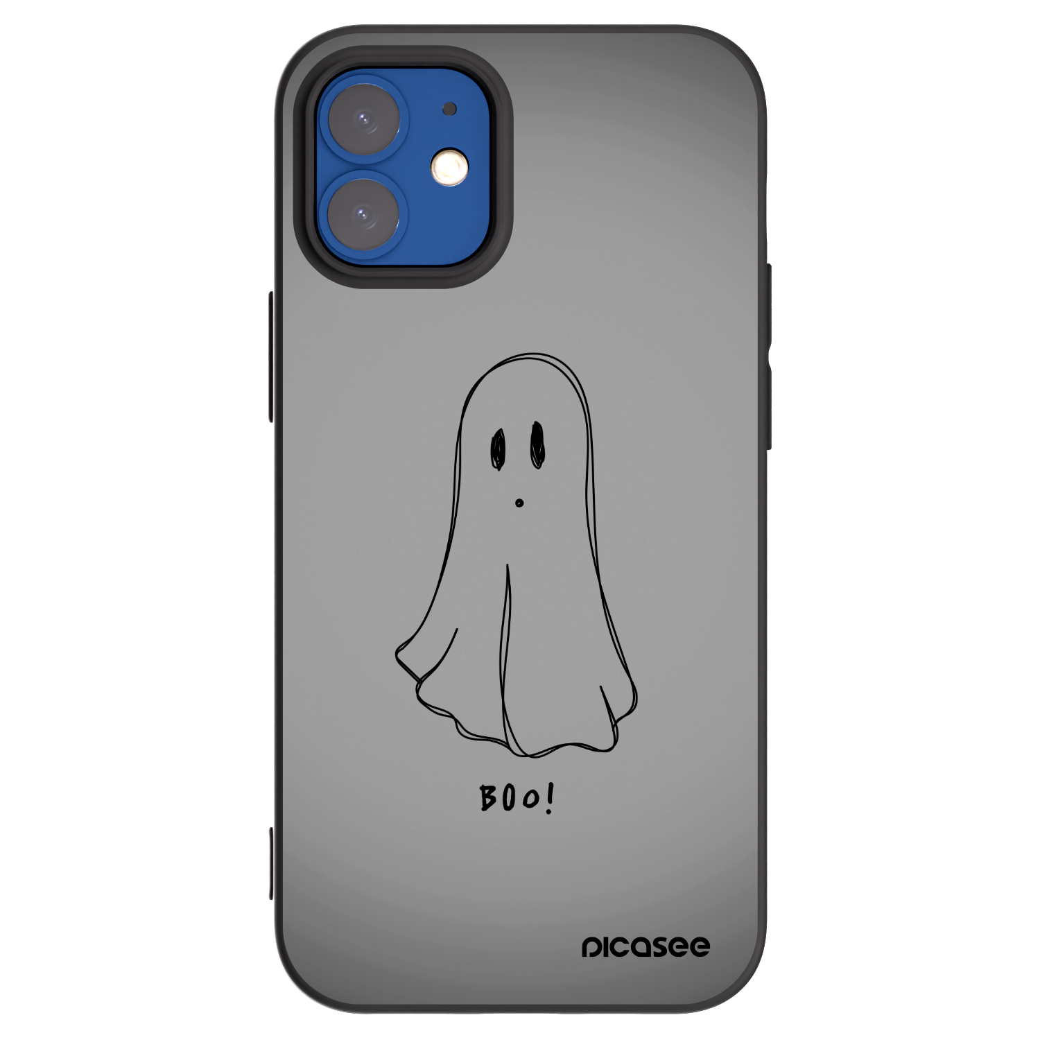 Picasee Apple iPhone 12 mini Hülle - Schwarzes Silikon - Ghost