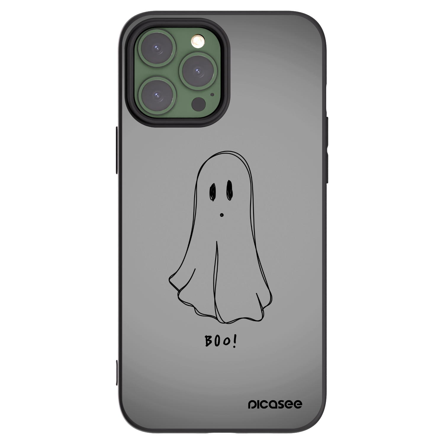 Picasee Apple iPhone 13 Pro Max Hülle - Schwarzes Silikon - Ghost