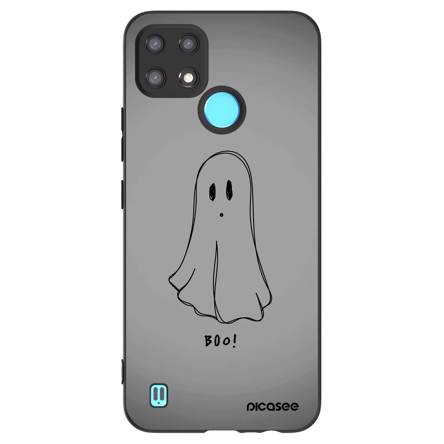 Picasee Realme C21 Hülle - Schwarzes Silikon - Ghost
