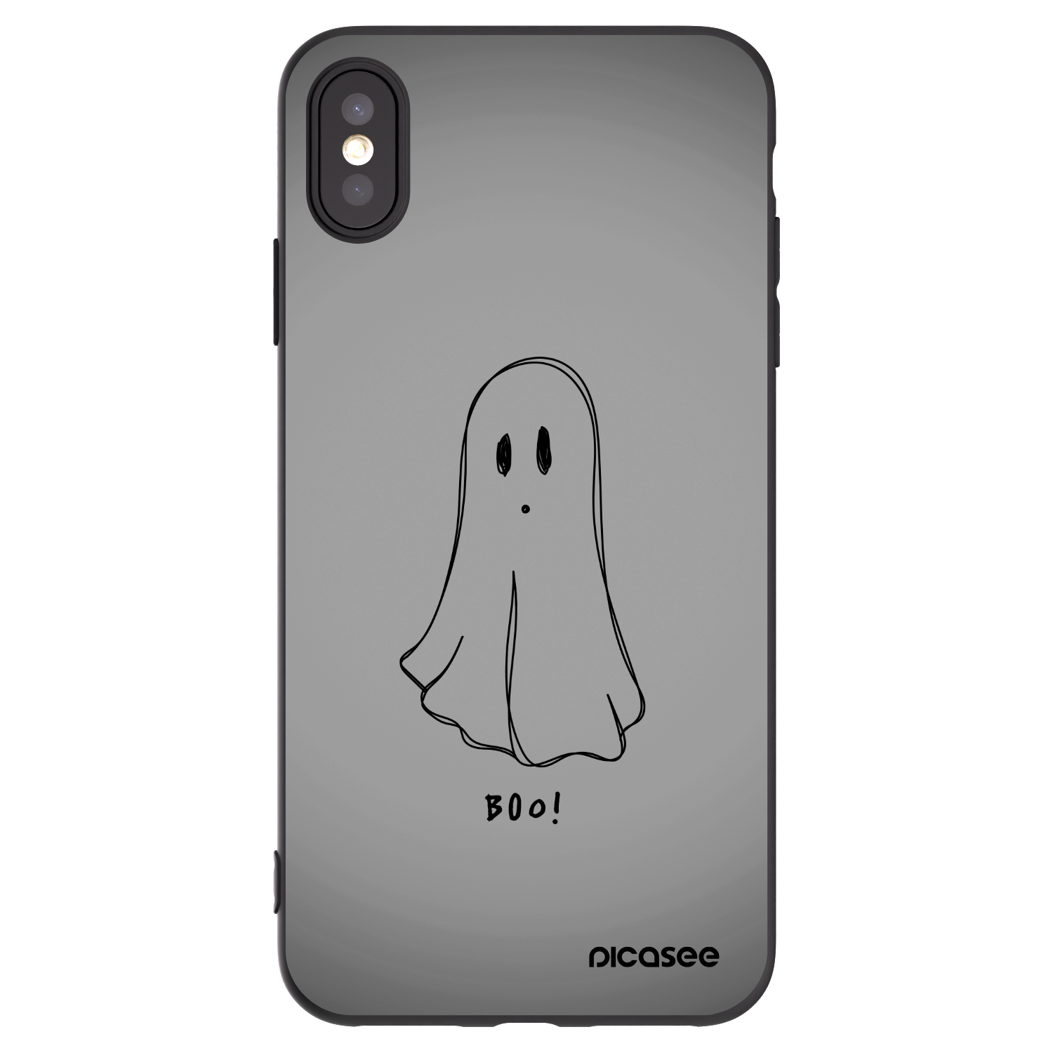 Picasee Apple iPhone XS Max Hülle - Schwarzes Silikon - Ghost