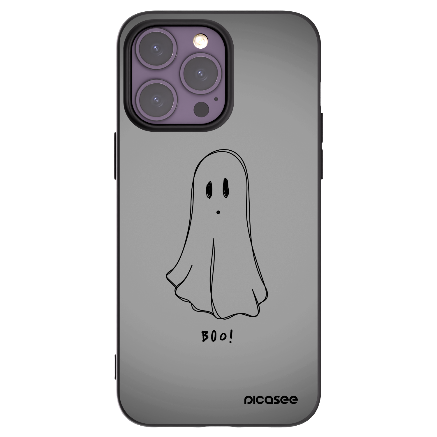 Picasee Apple iPhone 14 Pro Max Hülle - Schwarzes Silikon - Ghost