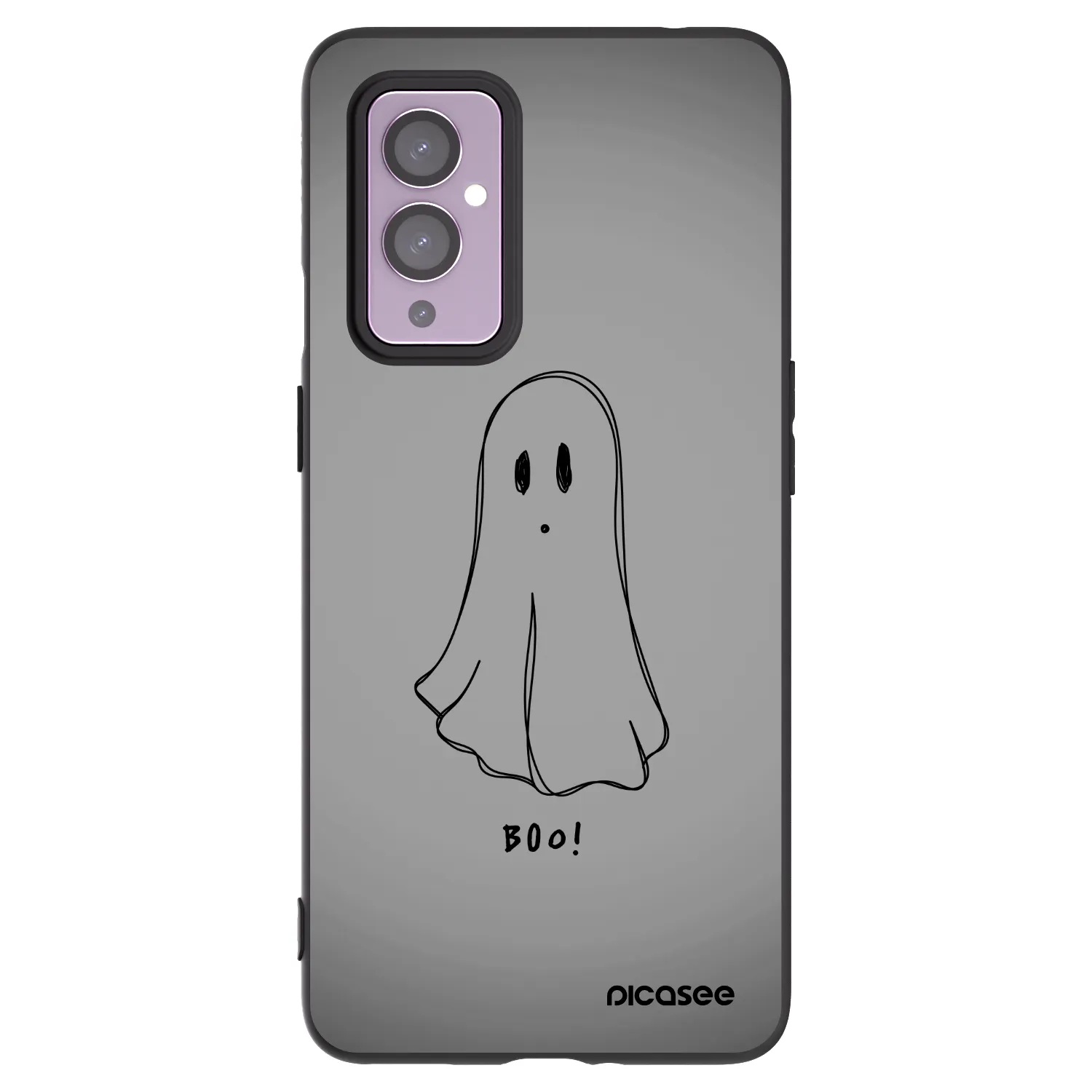 Picasee OnePlus 9 Hülle - Schwarzes Silikon - Ghost