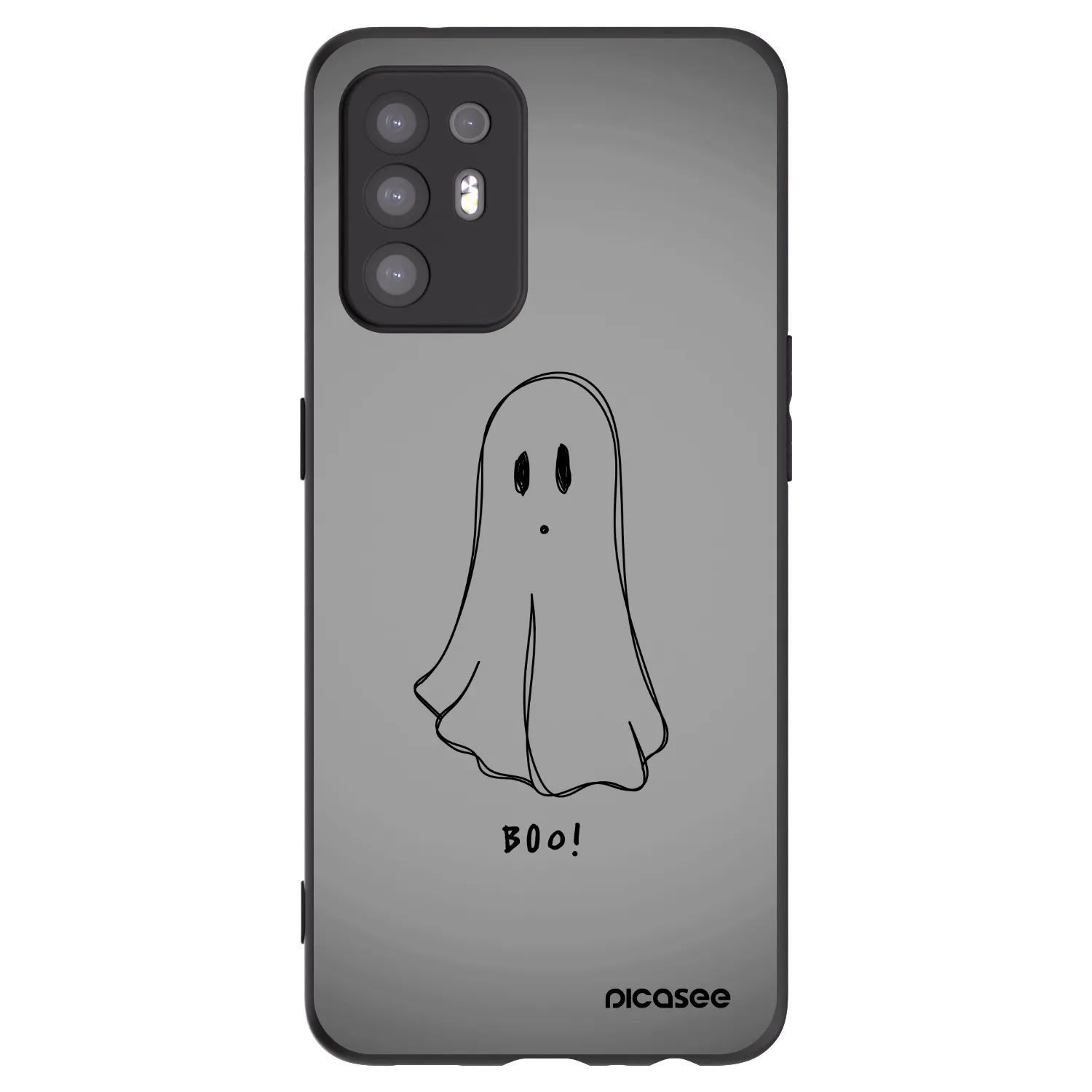 Picasee OPPO A94 5G Hülle - Schwarzes Silikon - Ghost