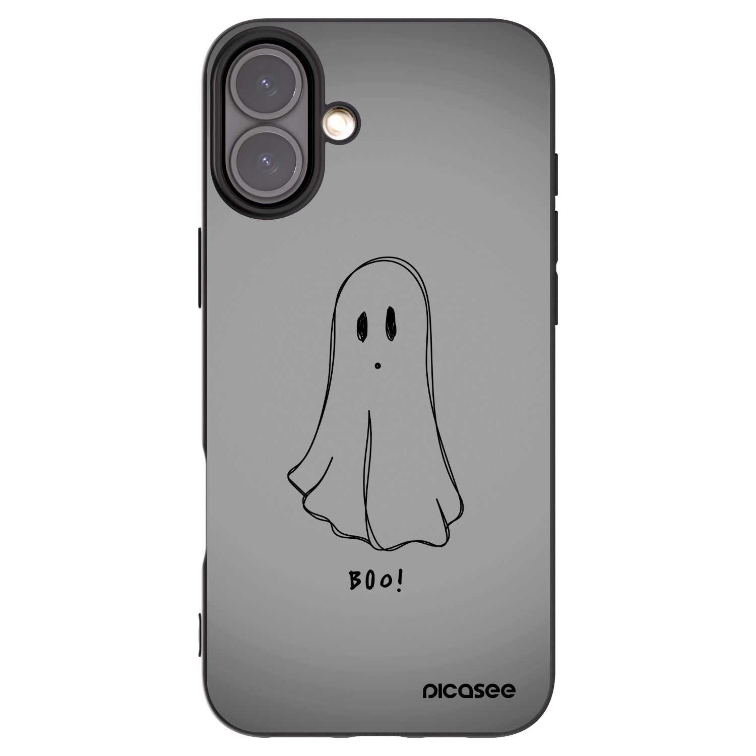 Picasee Apple iPhone 16 Plus Hülle - Schwarzes Silikon - Ghost