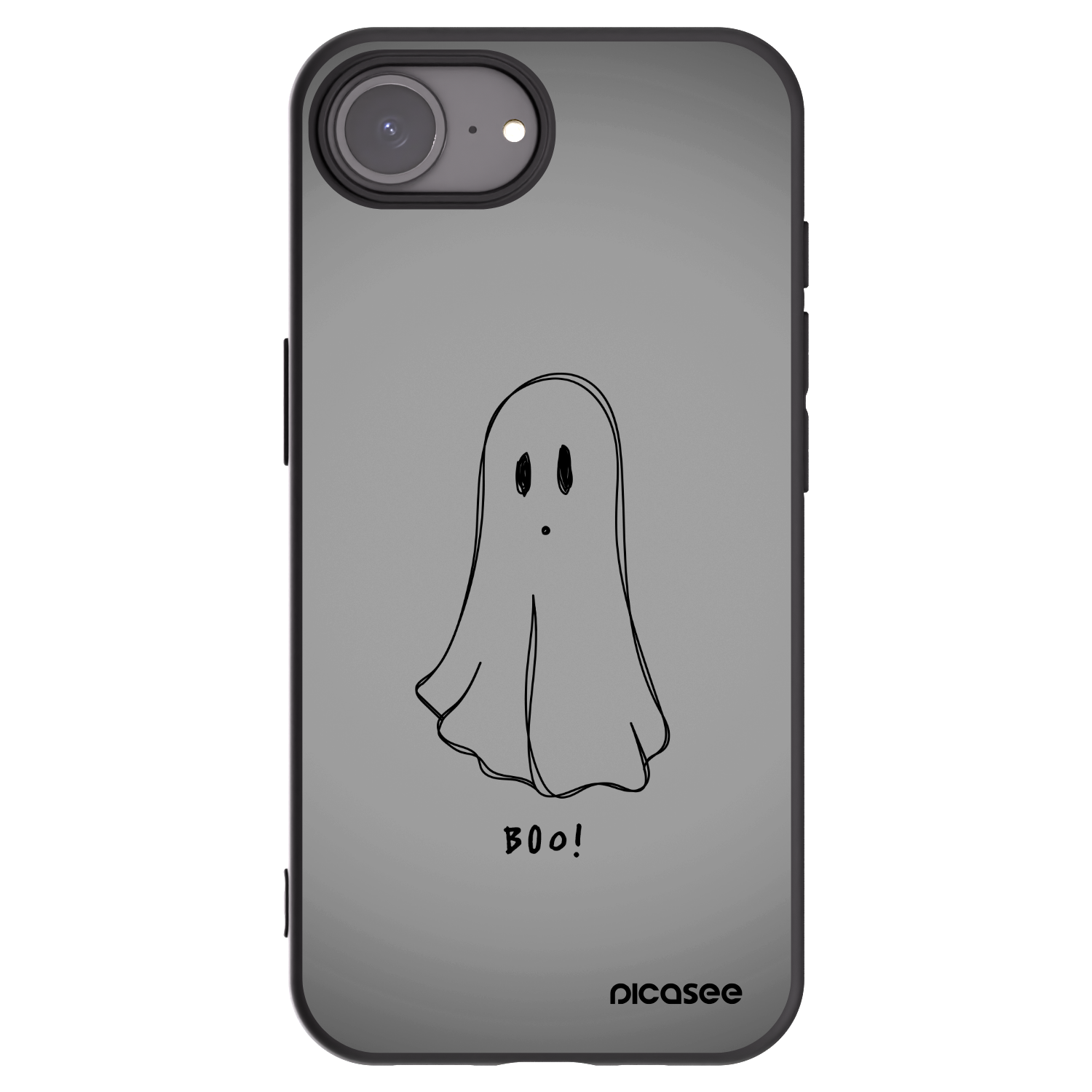 Picasee Apple iPhone 16e Hülle - Schwarzes Silikon - Ghost