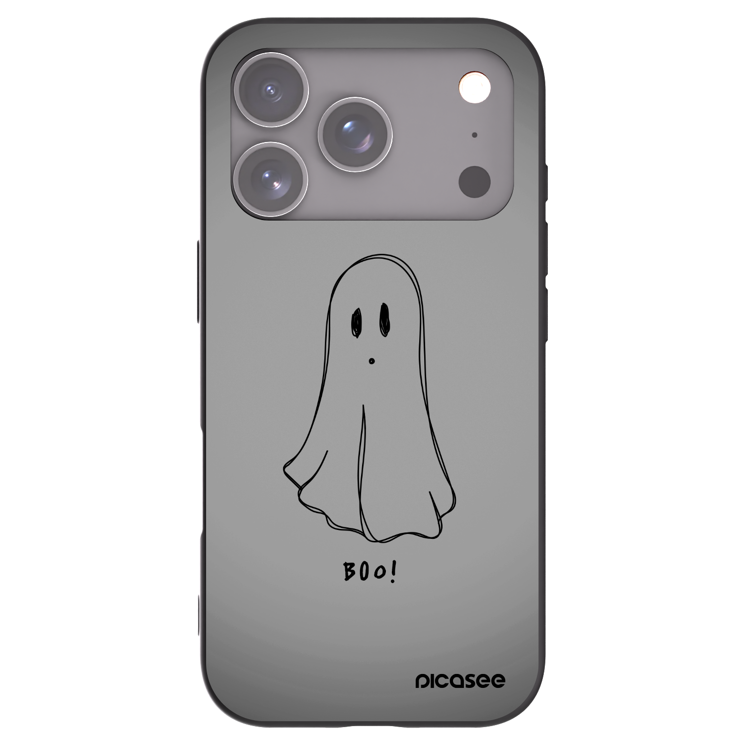 Picasee Apple iPhone 17 Pro Hülle - Schwarzes Silikon - Ghost