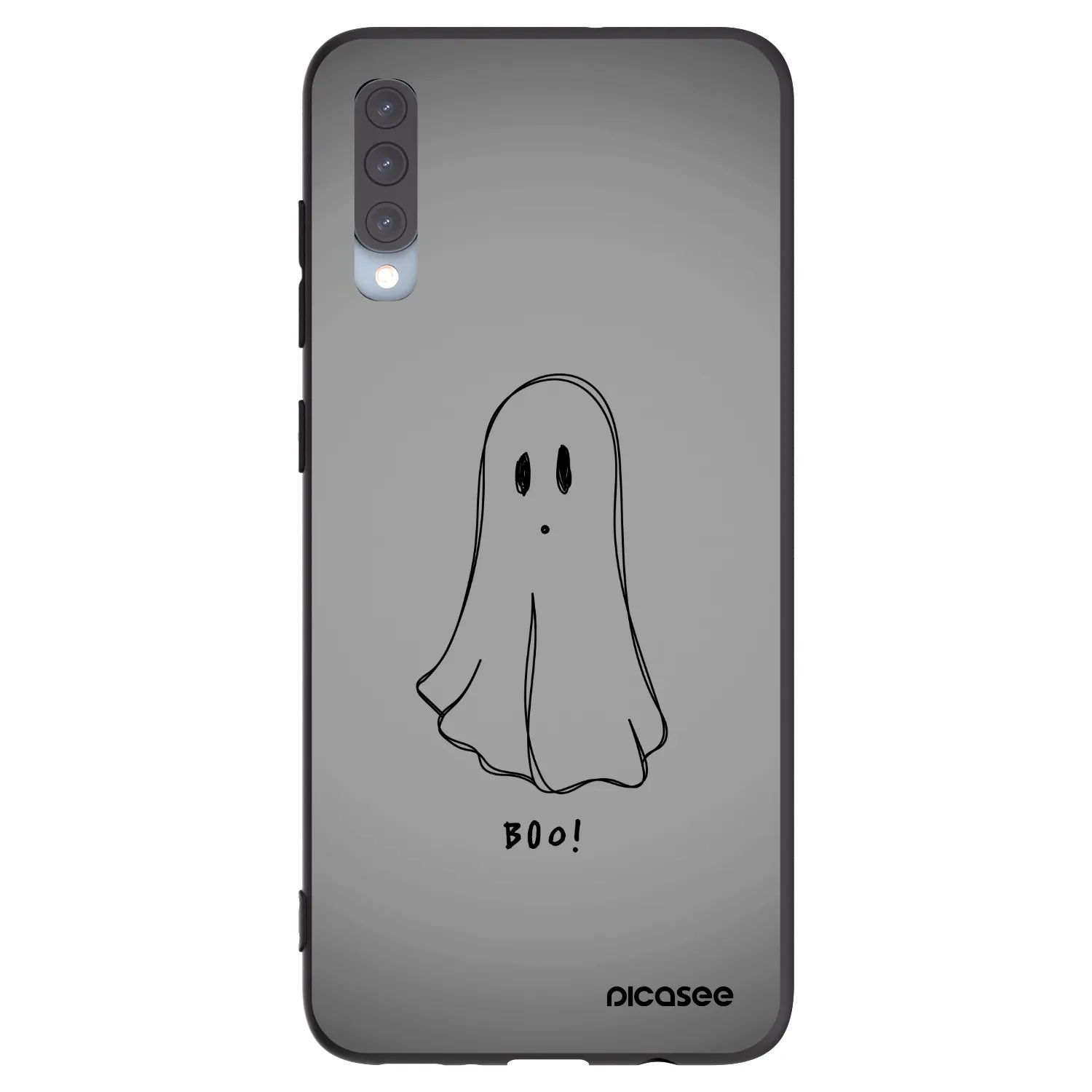 Picasee Samsung Galaxy A70 A705F Hülle - Schwarzes Silikon - Ghost