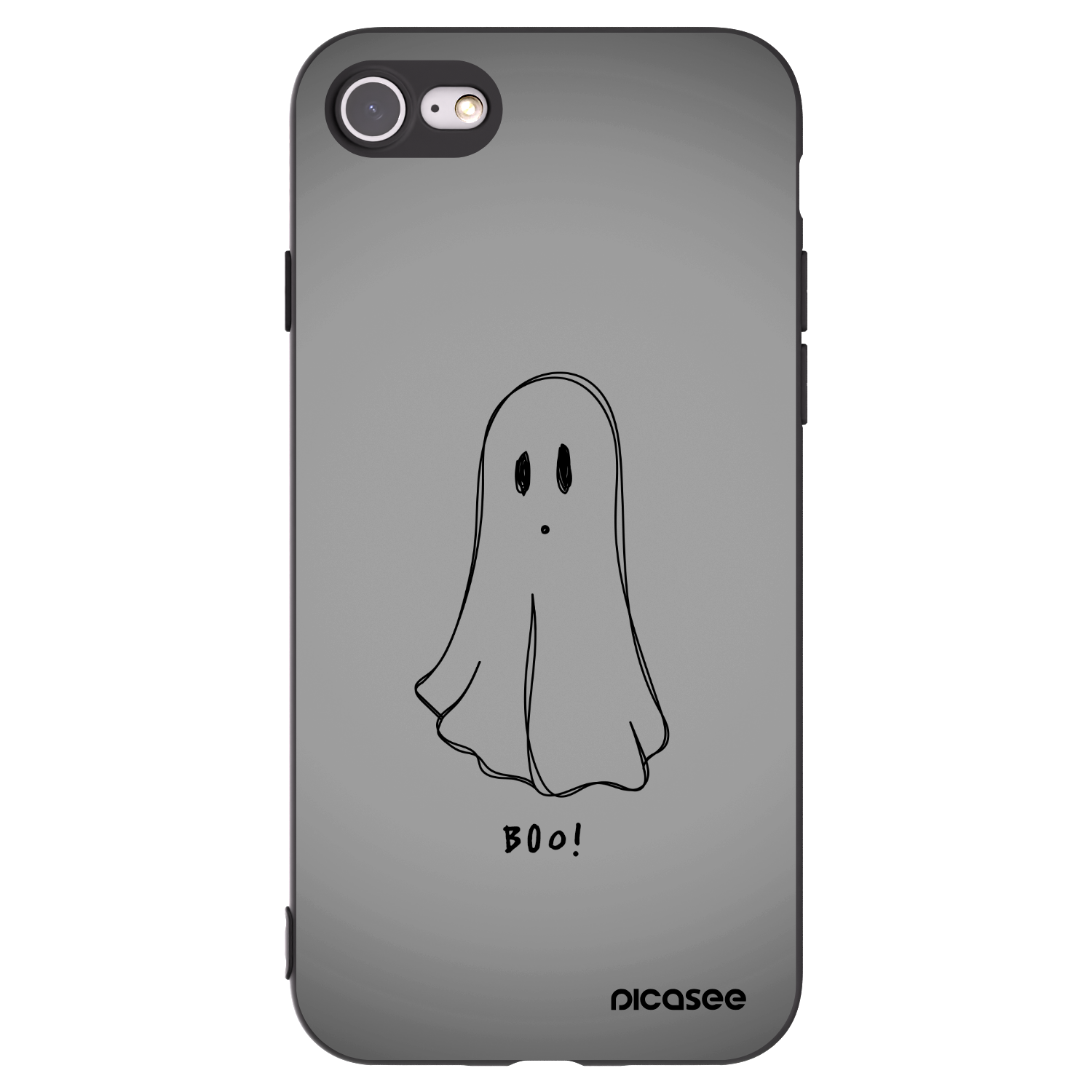 Picasee Apple iPhone SE 2020 Hülle - Schwarzes Silikon - Ghost
