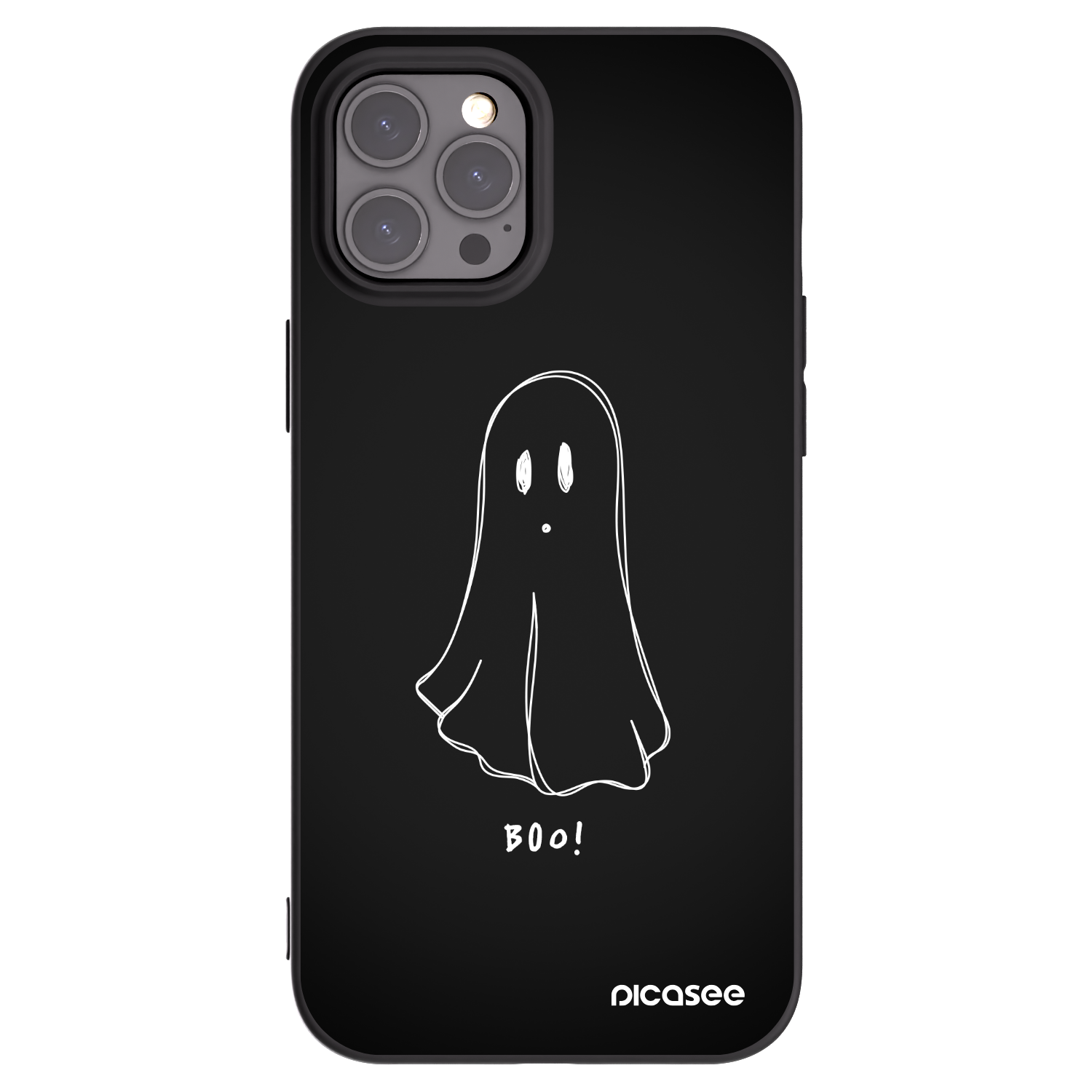 Picasee Apple iPhone 12 Pro Max Hülle - Schwarzes Silikon - Ghost 2