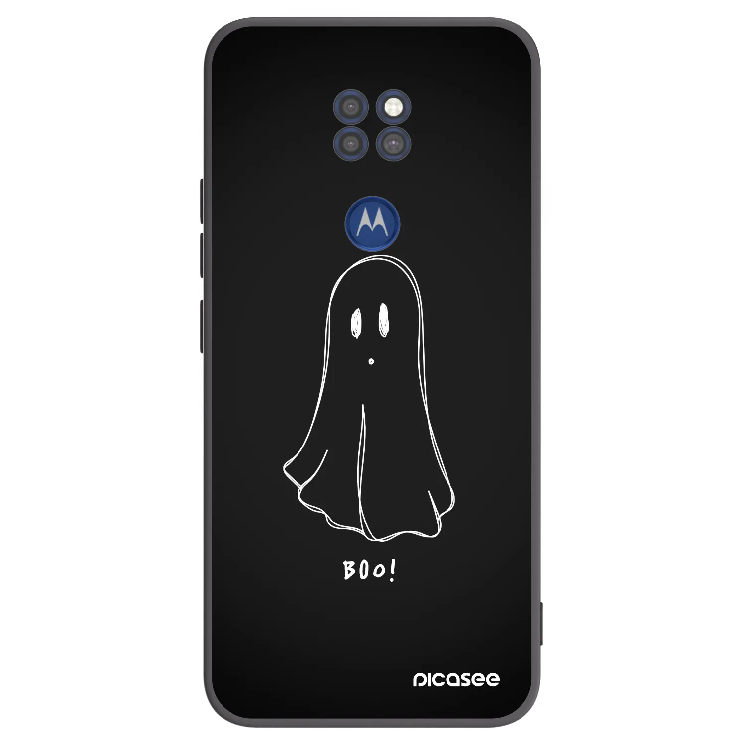 Picasee Motorola Moto G9 Play Hülle - Schwarzes Silikon - Ghost 2