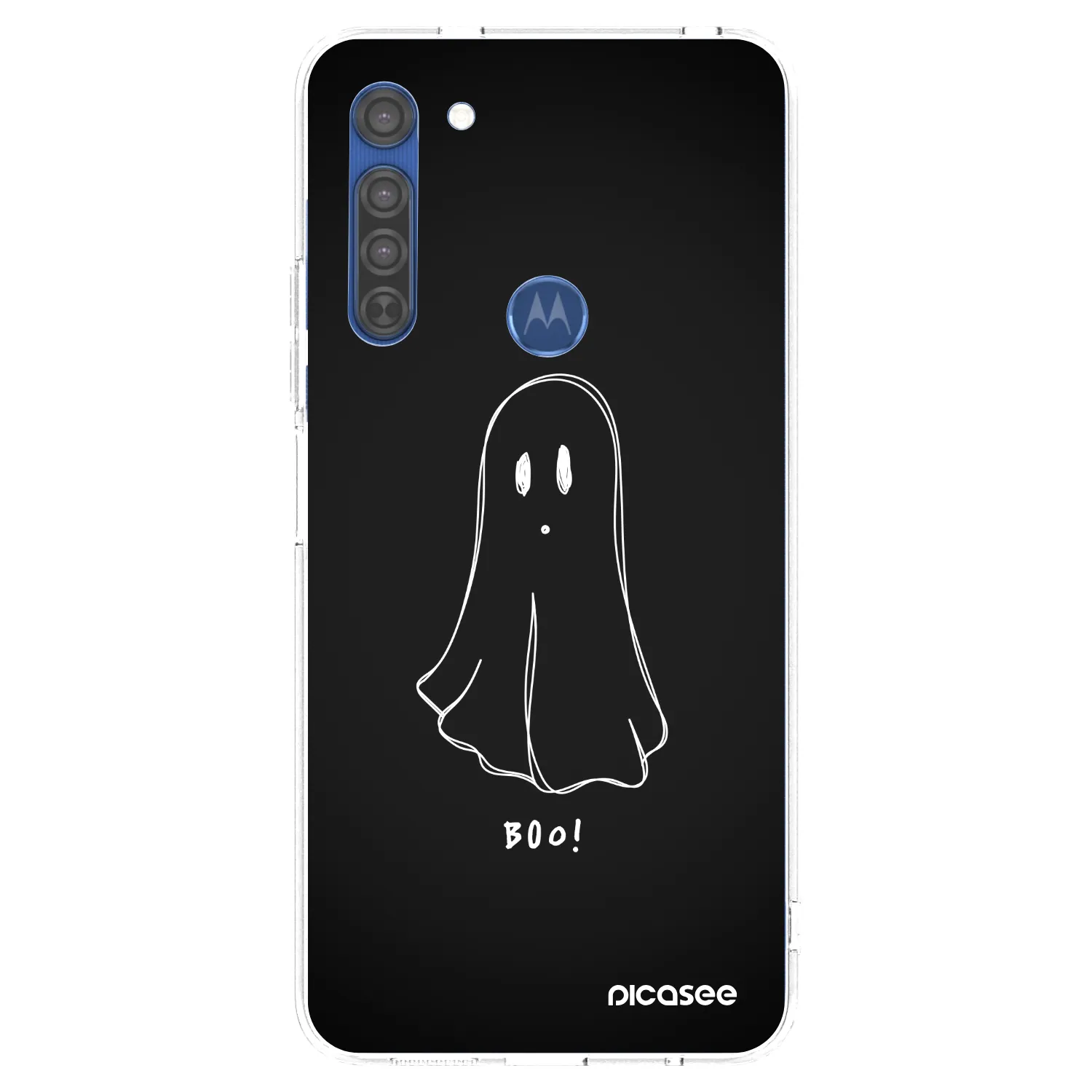 Picasee Motorola Moto G8 Hülle - Transparentes Silikon - Ghost 2
