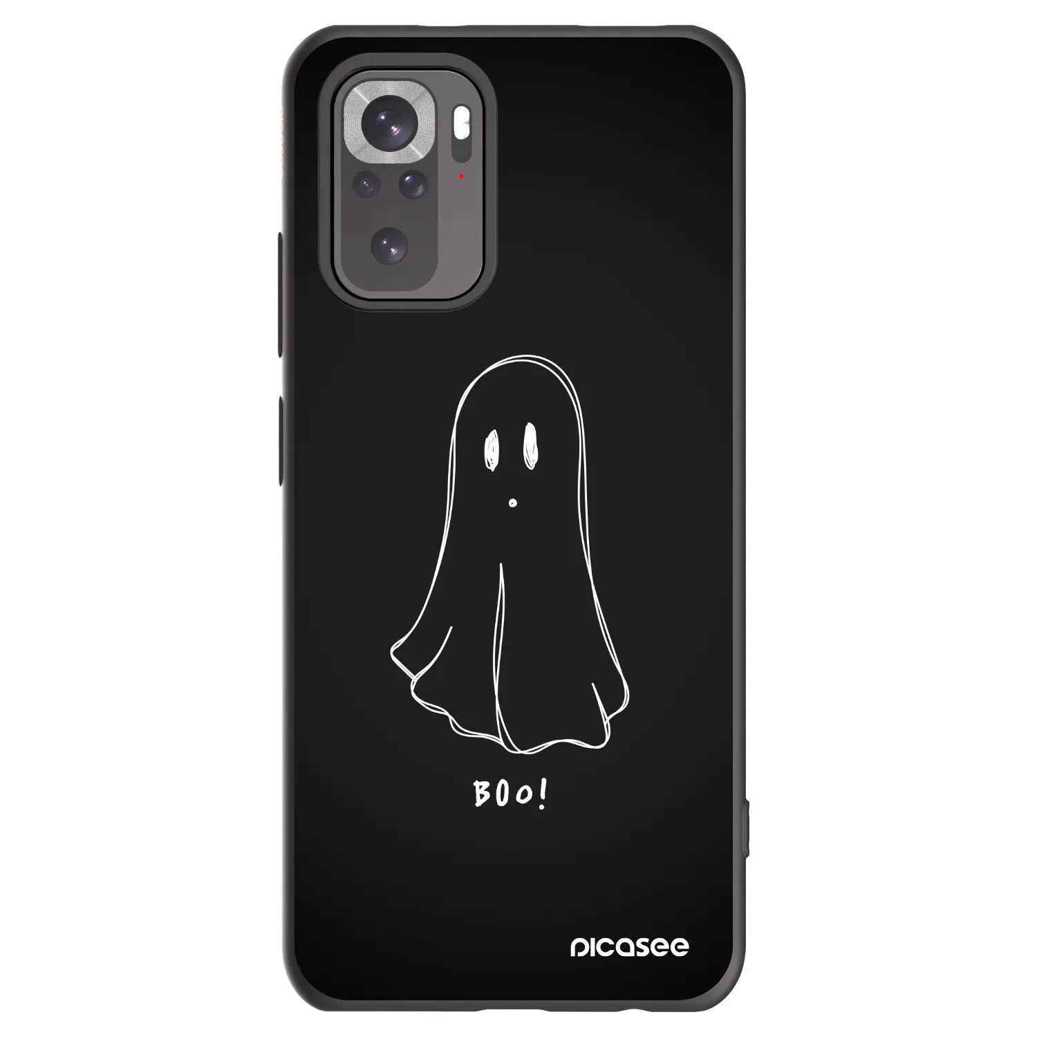 Picasee Xiaomi Redmi Note 10S Hülle - Schwarzes Silikon - Ghost 2