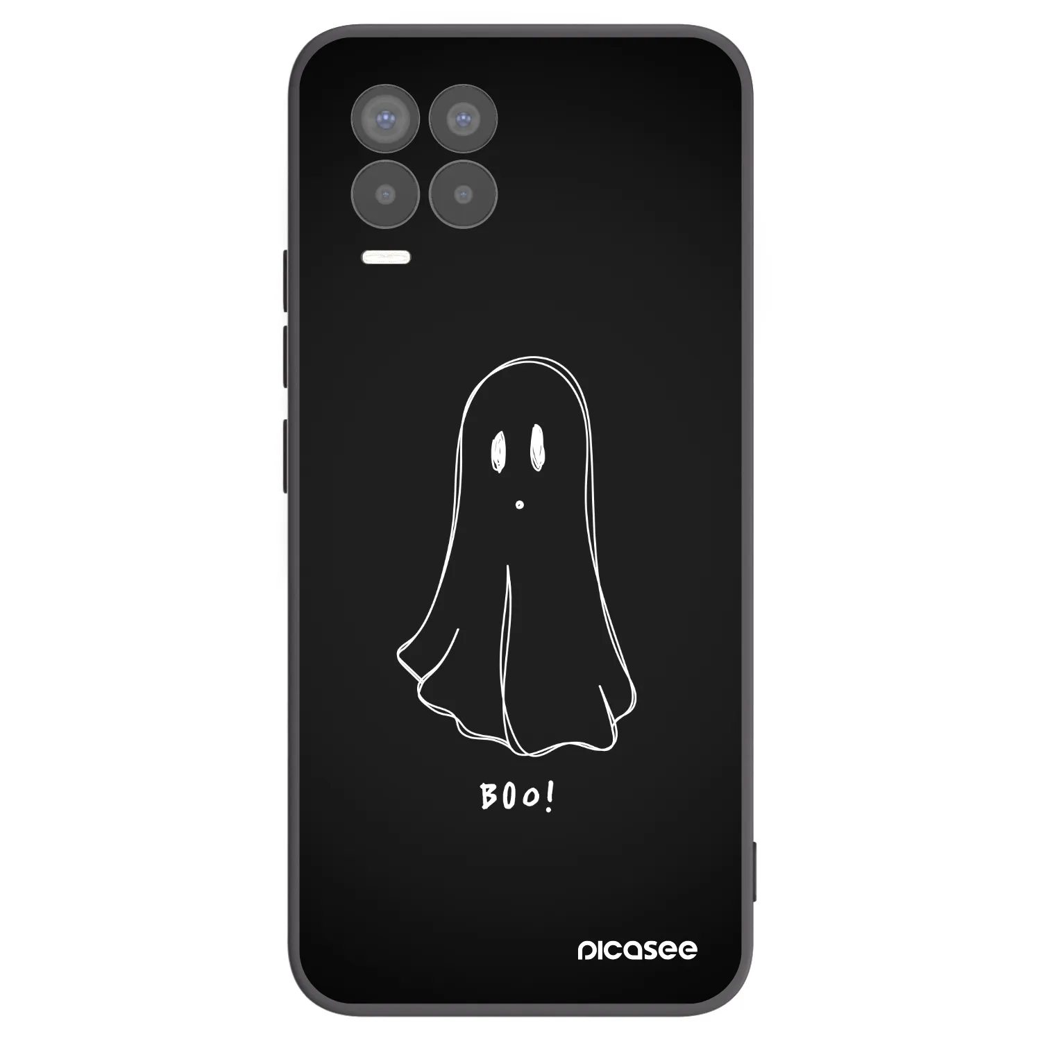 Picasee Realme 8 4G Hülle - Schwarzes Silikon - Ghost 2