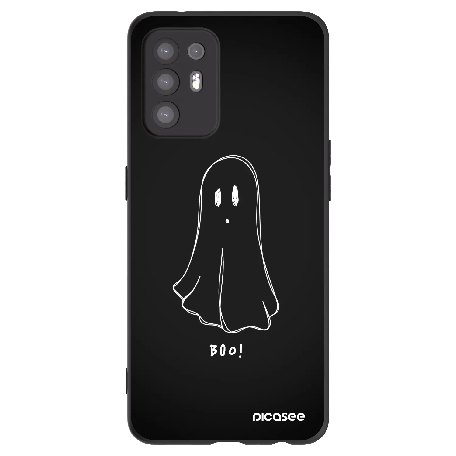 Picasee OPPO A94 5G Hülle - Schwarzes Silikon - Ghost 2