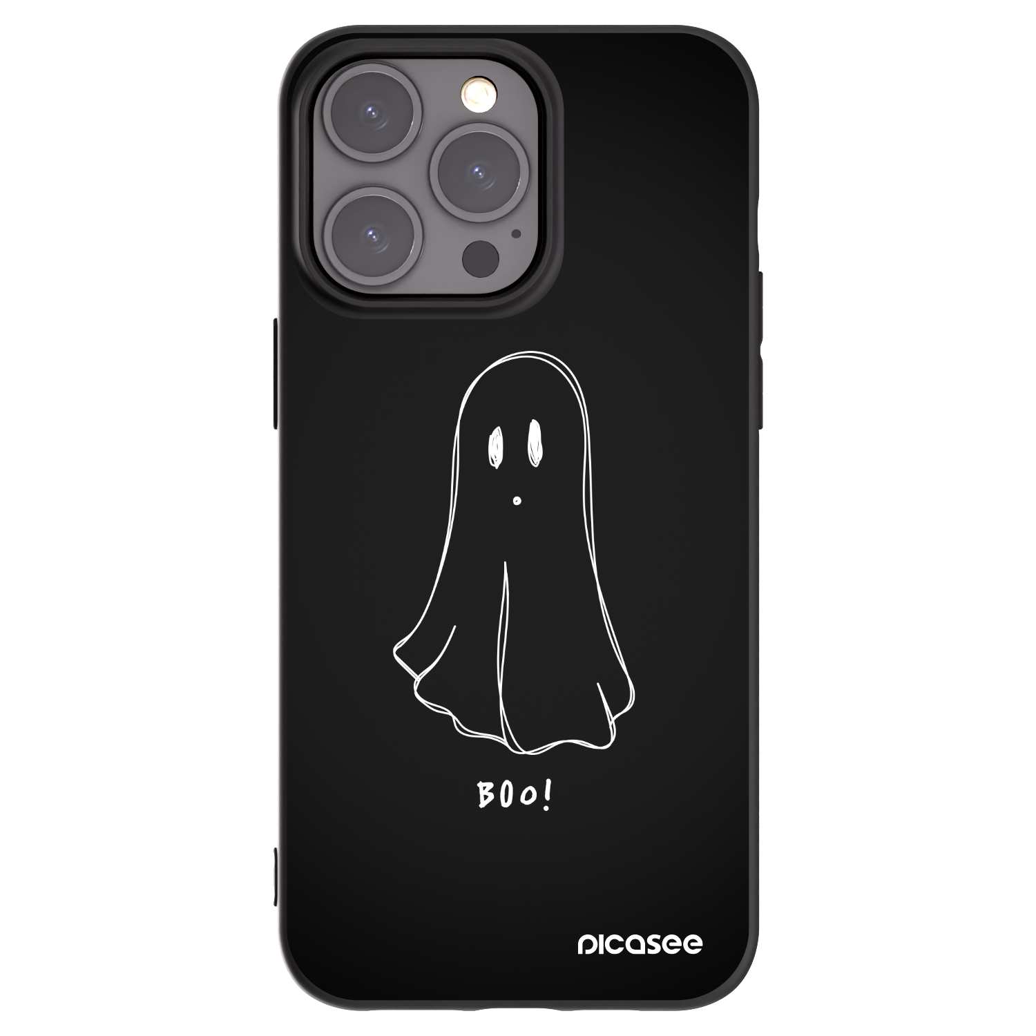 Picasee Apple iPhone 15 Pro Max Hülle - Schwarzes Silikon - Ghost 2
