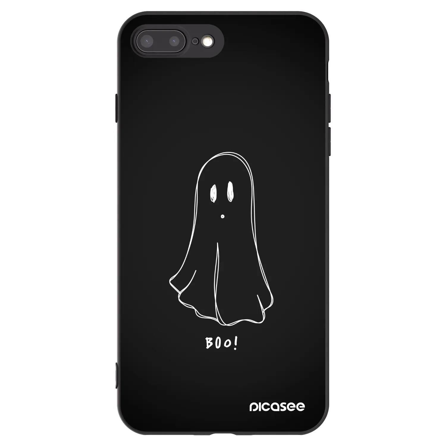 Picasee Apple iPhone 7 Plus Hülle - Schwarzes Silikon - Ghost 2