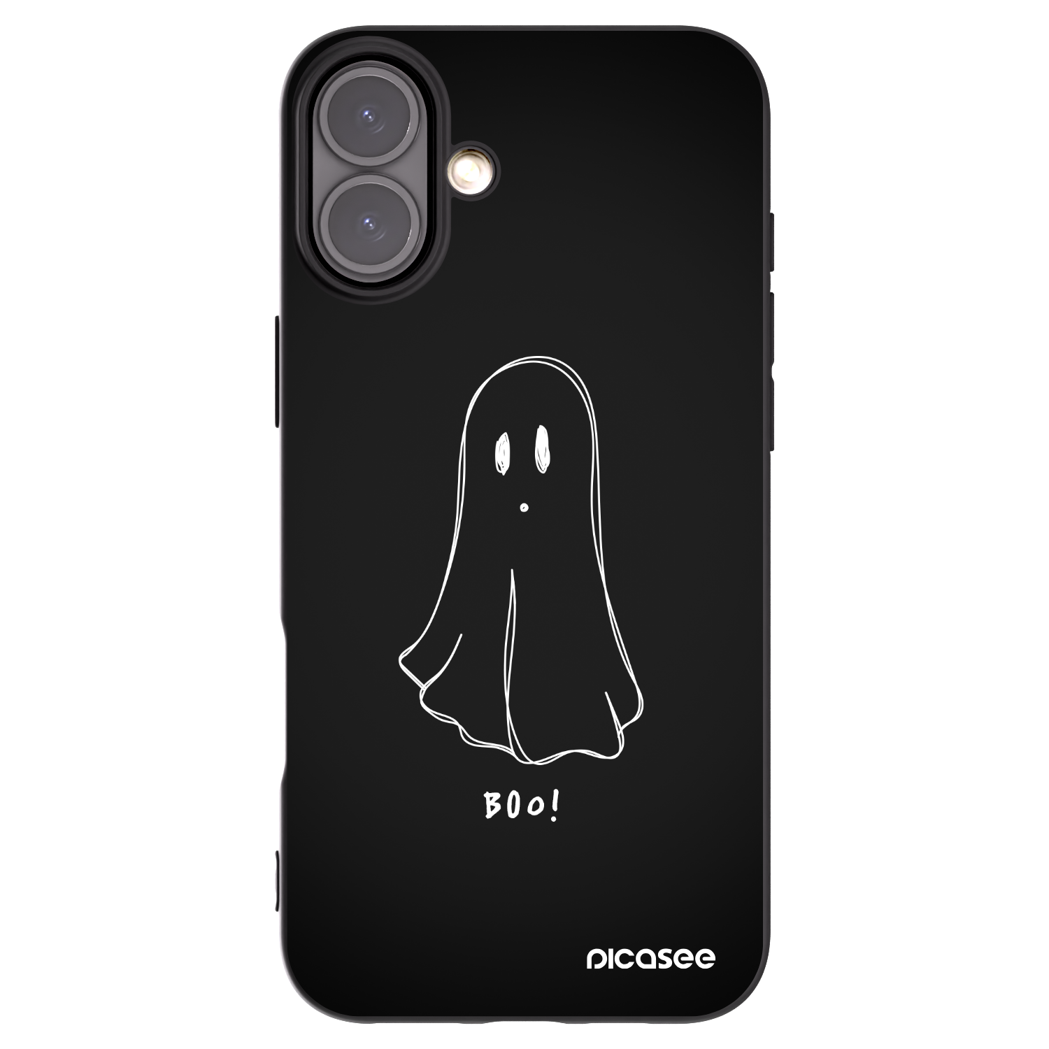 Picasee Apple iPhone 16 Plus Hülle - Schwarzes Silikon - Ghost 2