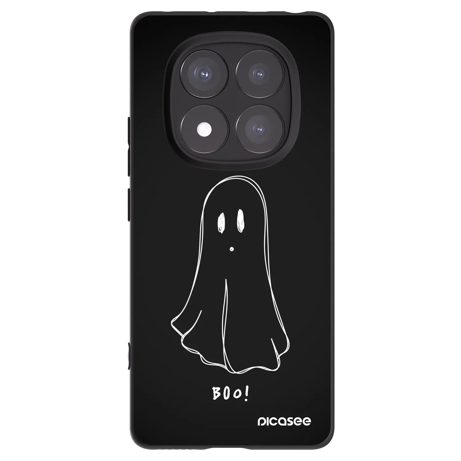 Picasee Xiaomi Redmi Note 14 Pro 5G Hülle - Schwarzes Silikon - Ghost 2