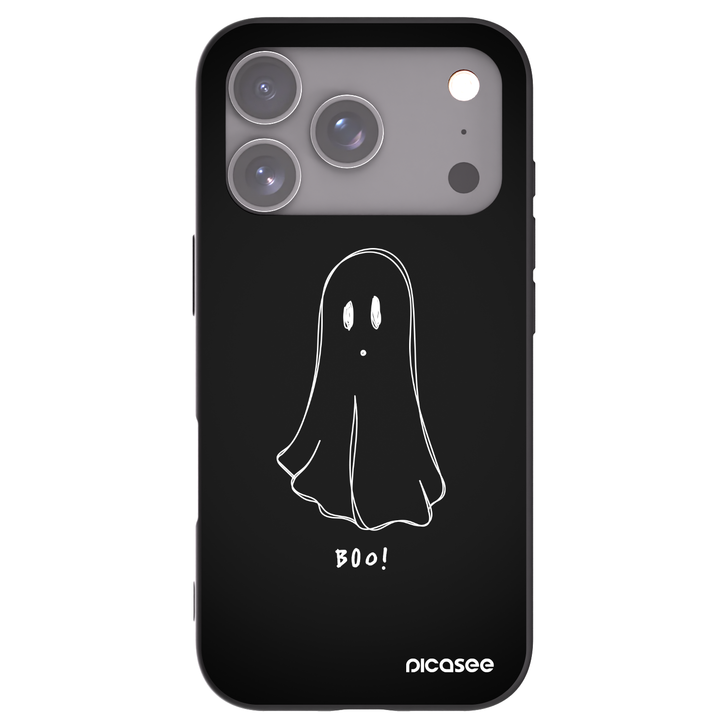 Picasee Apple iPhone 17 Pro Hülle - Schwarzes Silikon - Ghost 2