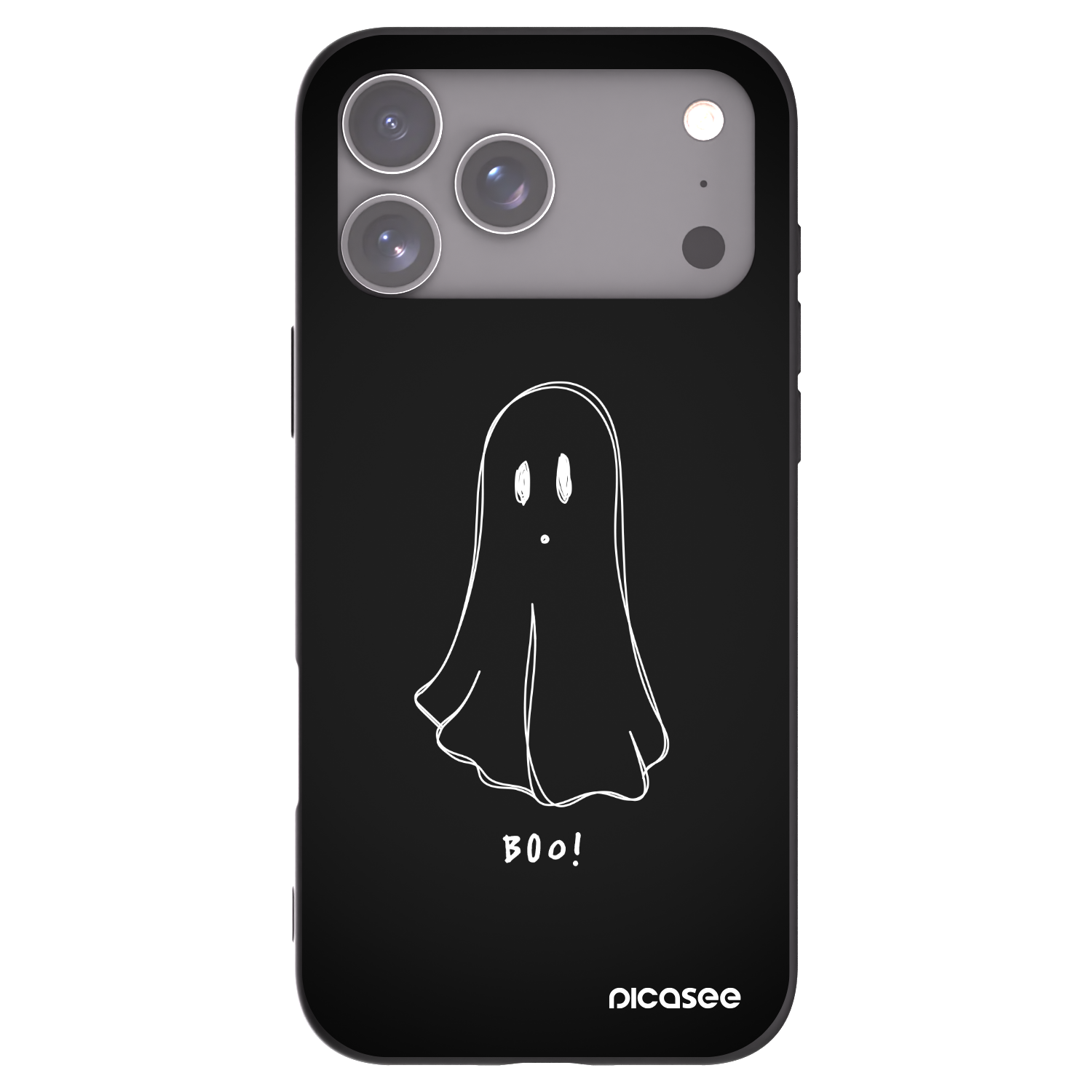 Picasee Apple iPhone 17 Pro Max Hülle - Schwarzes Silikon - Ghost 2