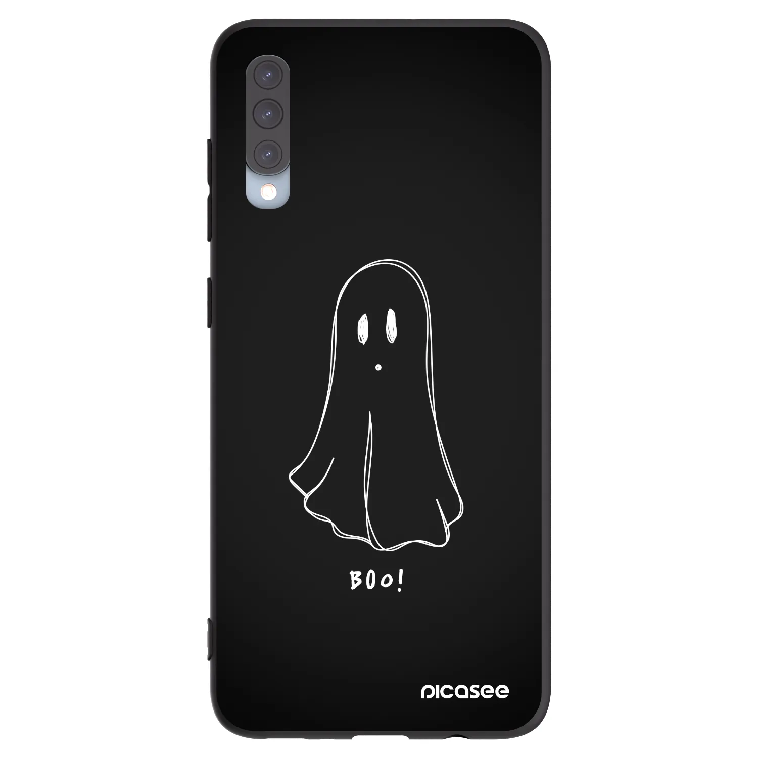 Picasee Samsung Galaxy A70 A705F Hülle - Schwarzes Silikon - Ghost 2